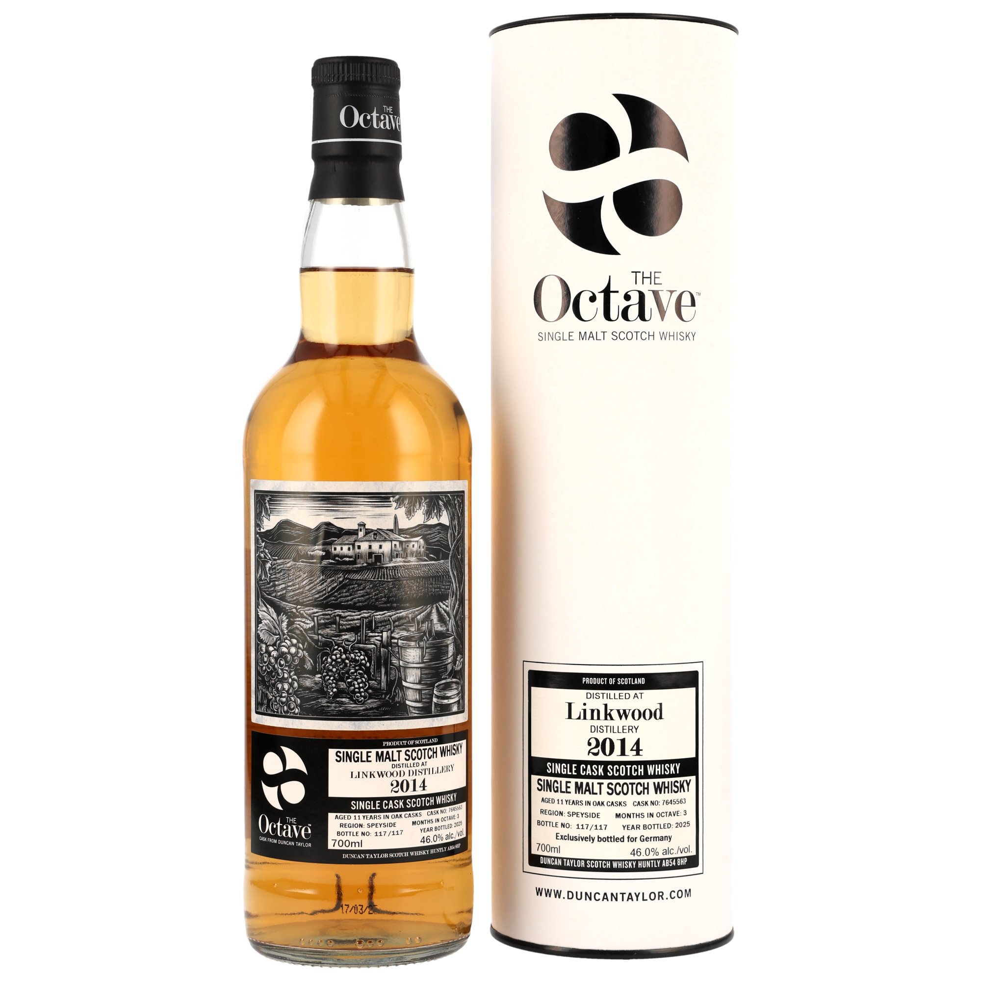 Linkwood 2014-25 / 11 Jahre Single Malt Scotch / #7645563 Octave Duncan Taylor / 46% 0,7l