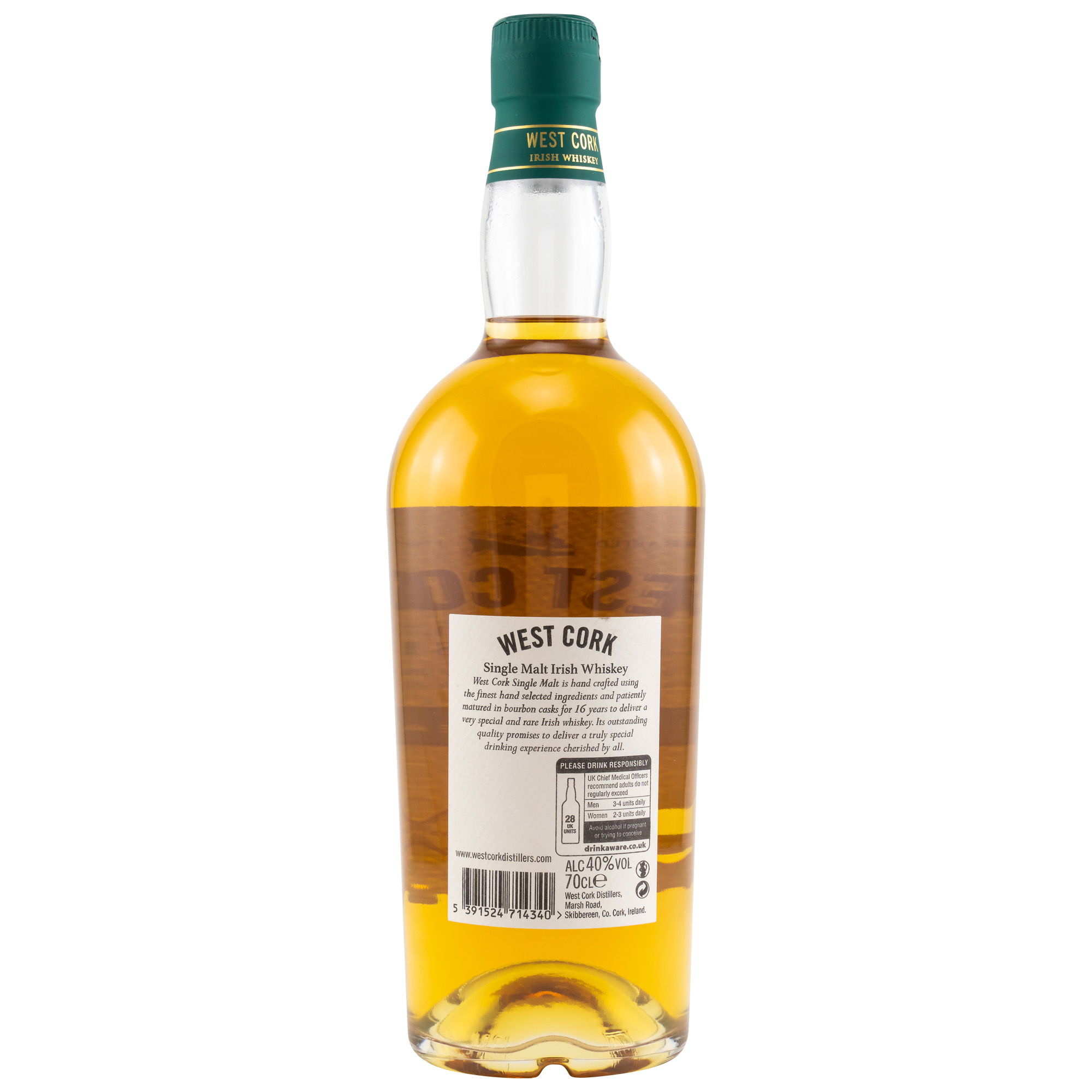 West Cork 16 Jahre / Irish Single Malt Whiskey / 40% Vol. 0,7 ltr.