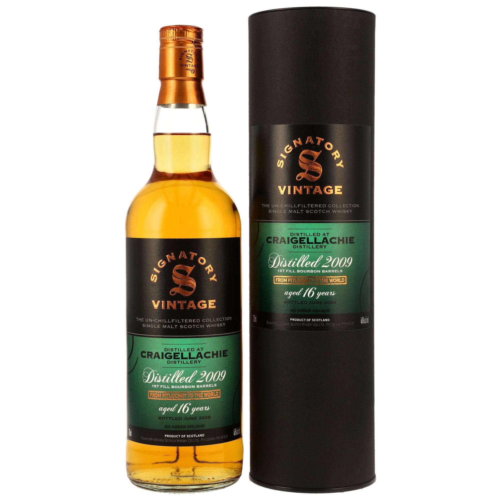 Craigellachie 2009-2026 / 16 Jahre 1st fill Bourbon Barrels / Signatory un-chill / 46% 0,7l