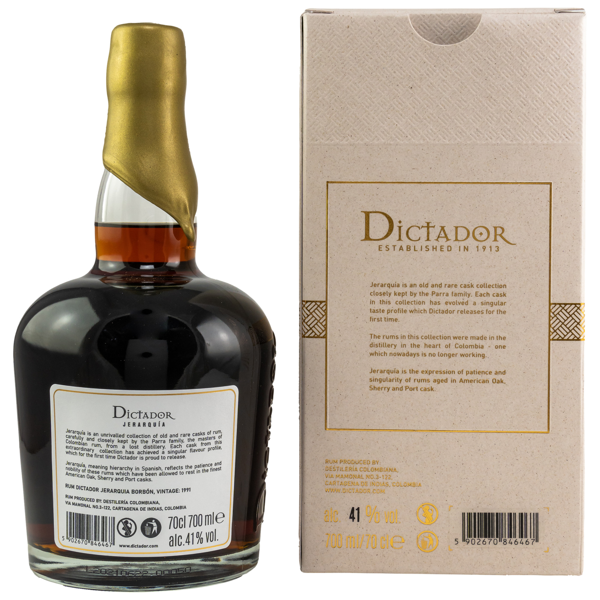 Dictador Jerarquia 1991-2020 Bourbon Cask #1388 Rum 29 Jahre, 41% Vol. 0,7 ltr