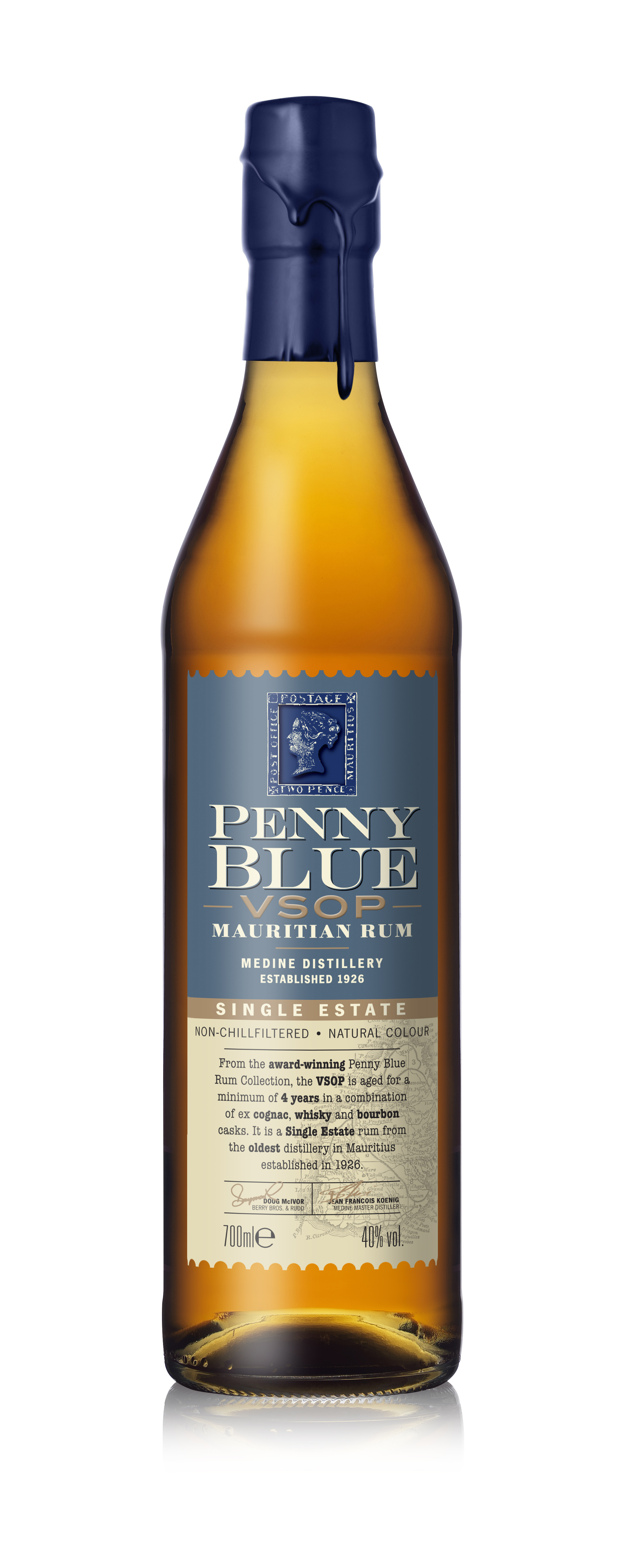 Penny Blue VSOP Rum / 40%Vol. 0,7l / Medine Distillery Mauritius