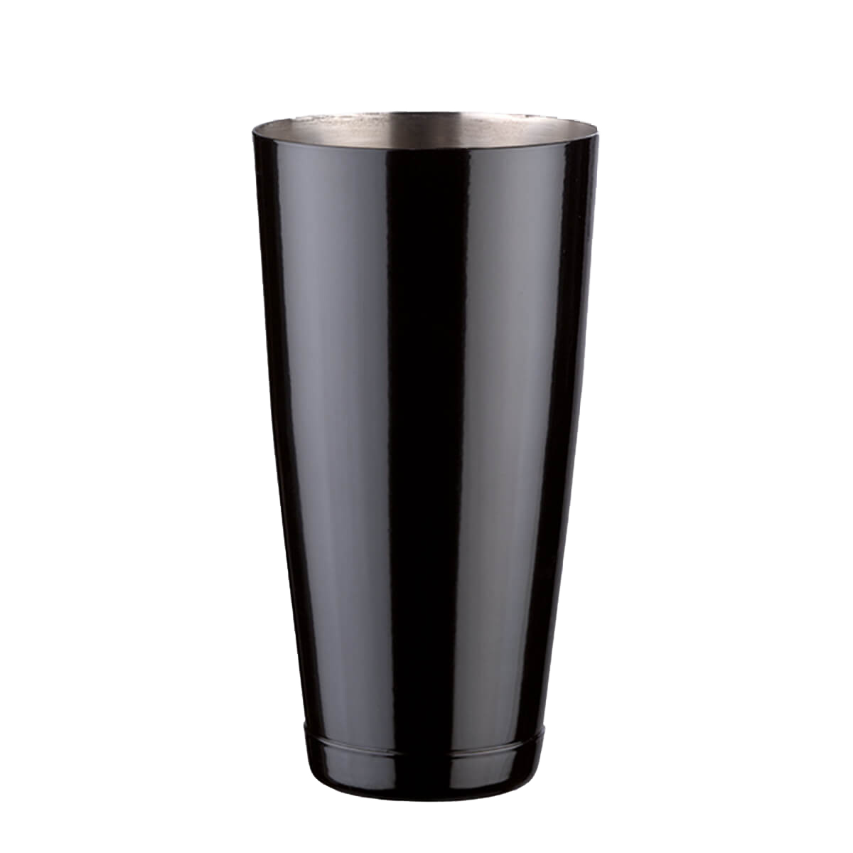 Boston Shaker, Edelstahlbecher schwarz und Glasaufsatz inclusive 5cl. Skala