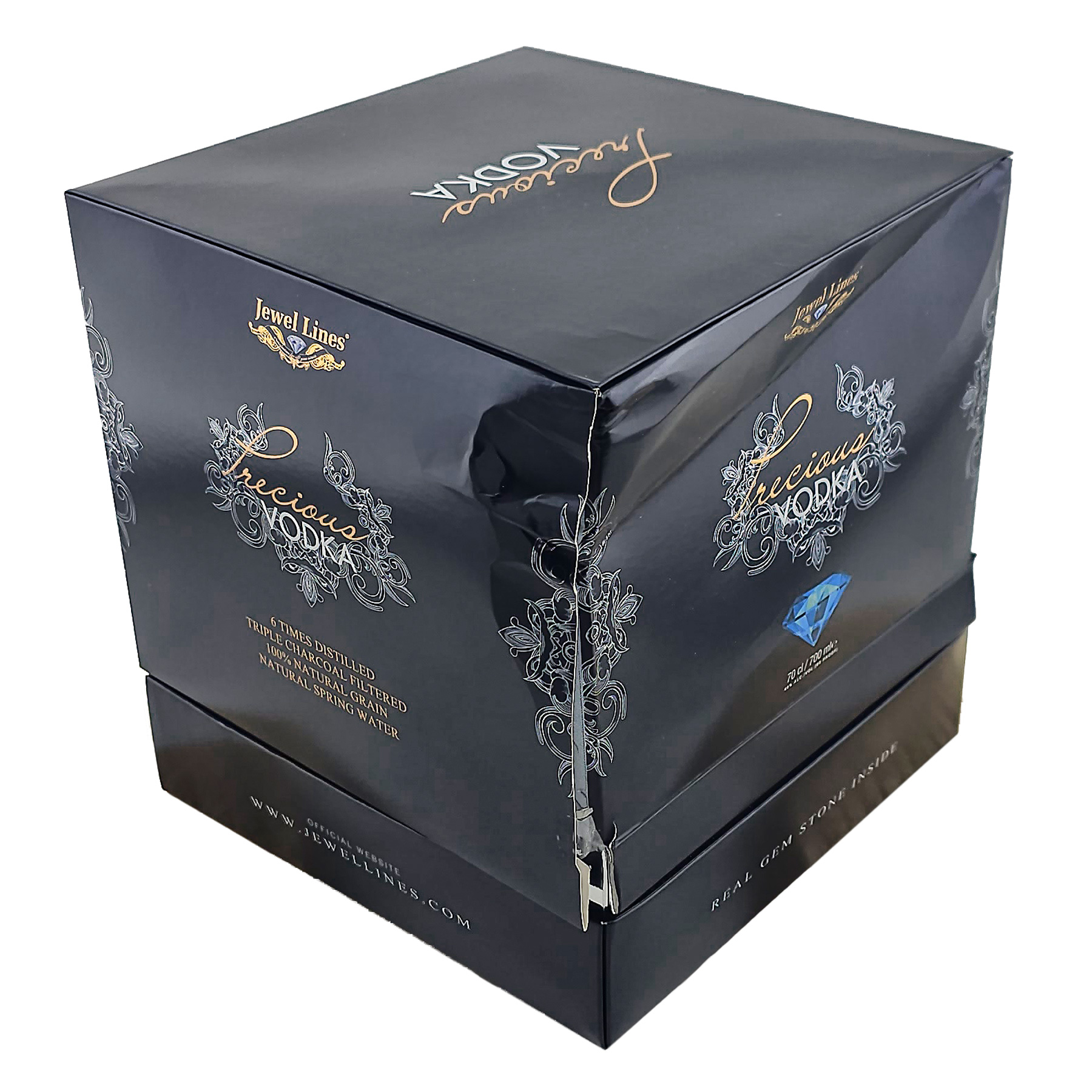 Precious Vodka Jewel Line Luxury Box (stark eingedrückt), 40% Vol. 0,7 ltr. Kopie