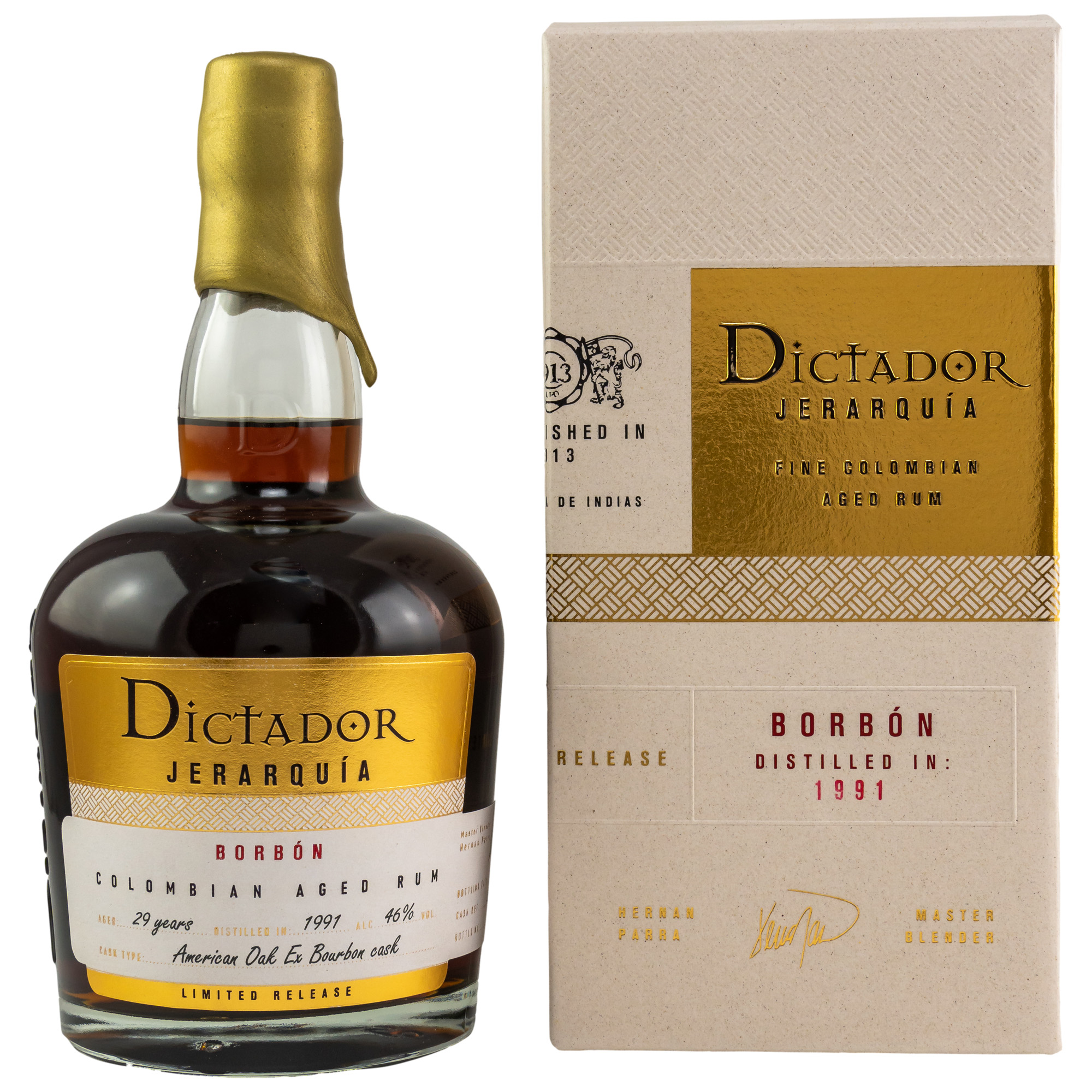Dictador Jerarquia 1991-2020 Bourbon Cask #1399 Rum 29 Jahre, 46% Vol. 0,7 ltr