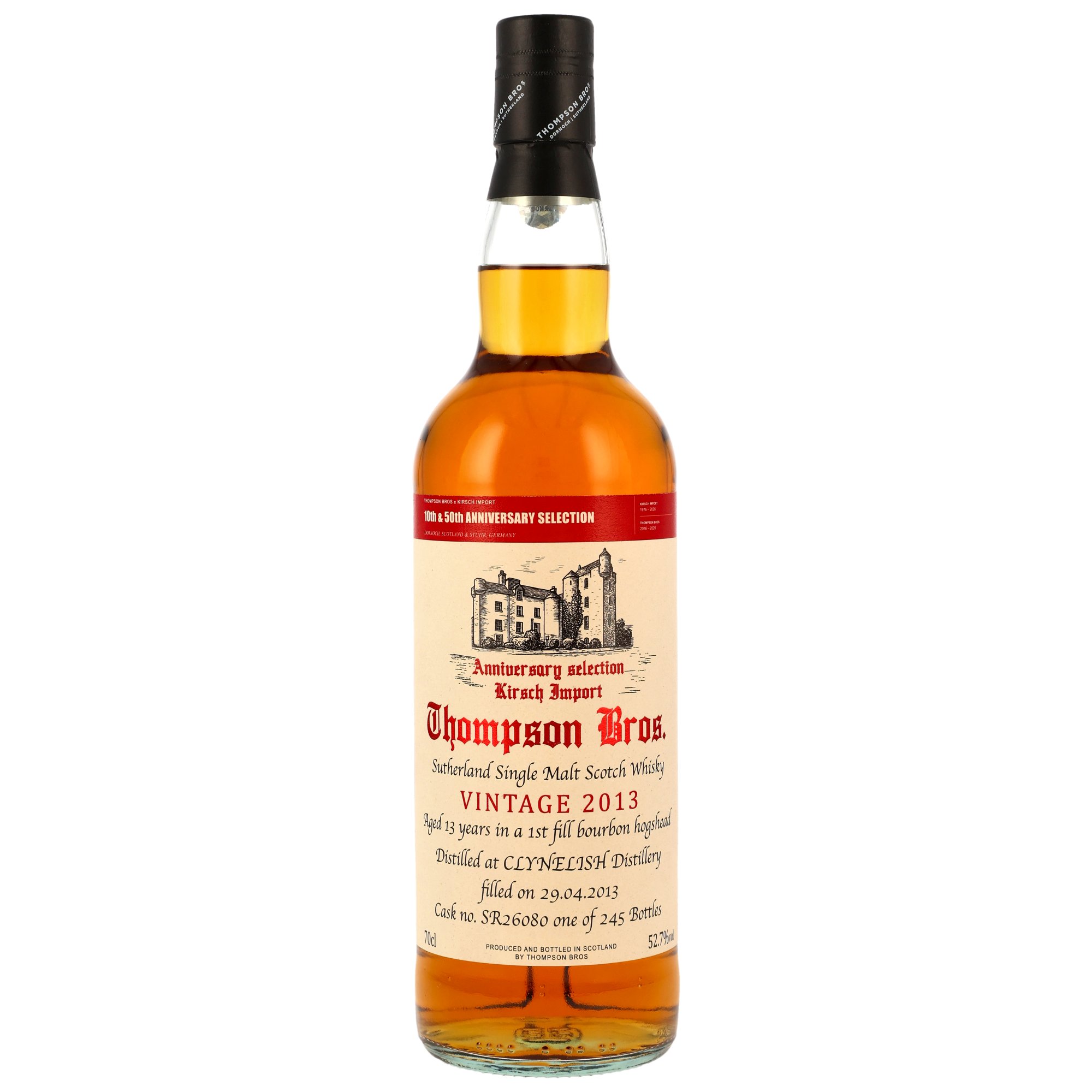 Clynelish 13 Jahre (2013-2026) / 1st Fill Bourbon Cask #SR26080 Thompson Bros. / 52,7% Vol. 0,7l / 50th Anniversary Kirsch