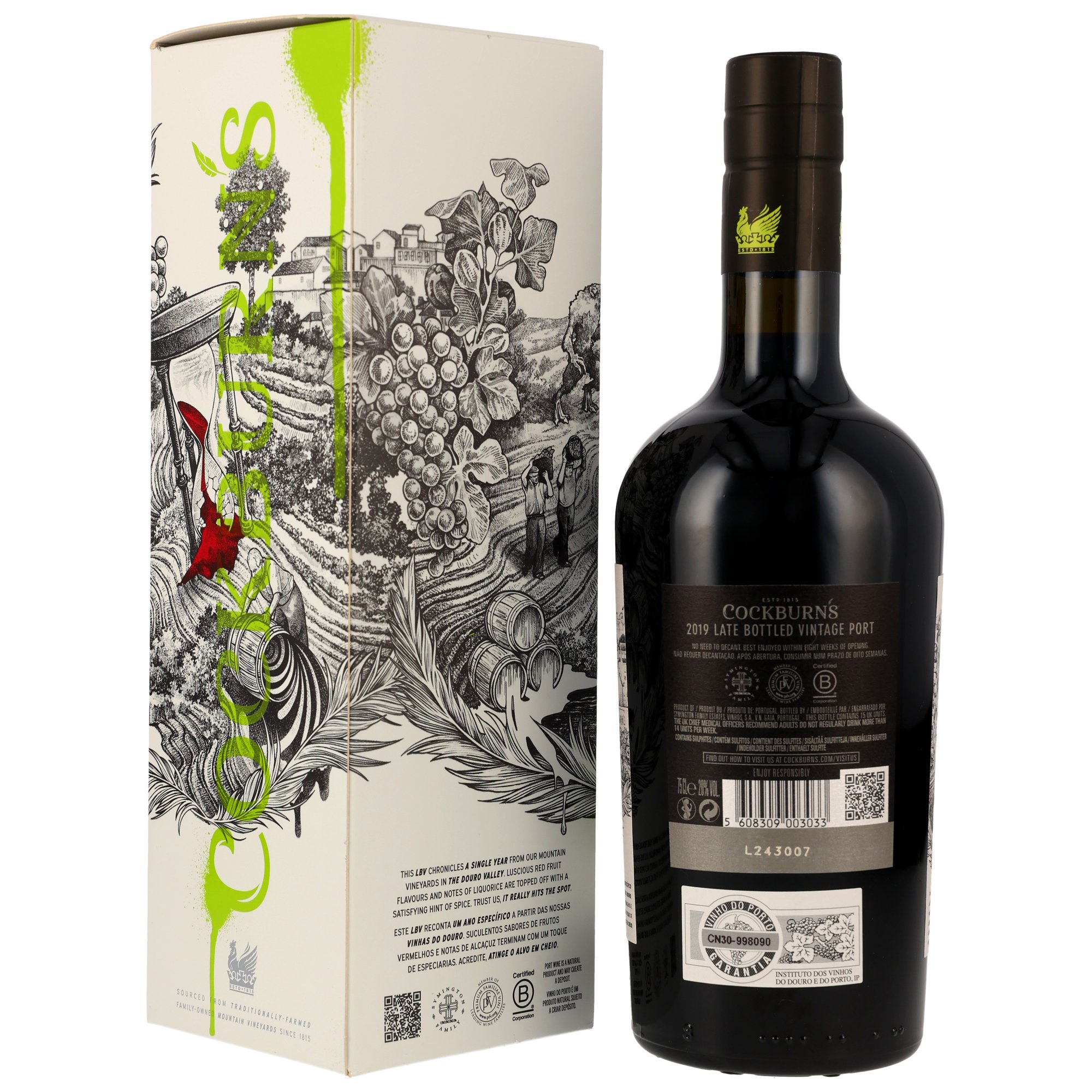 Cockburns Late Bottled Vintage 2019 / 20% Vol. 0,75l / Portwein aus Portugal 