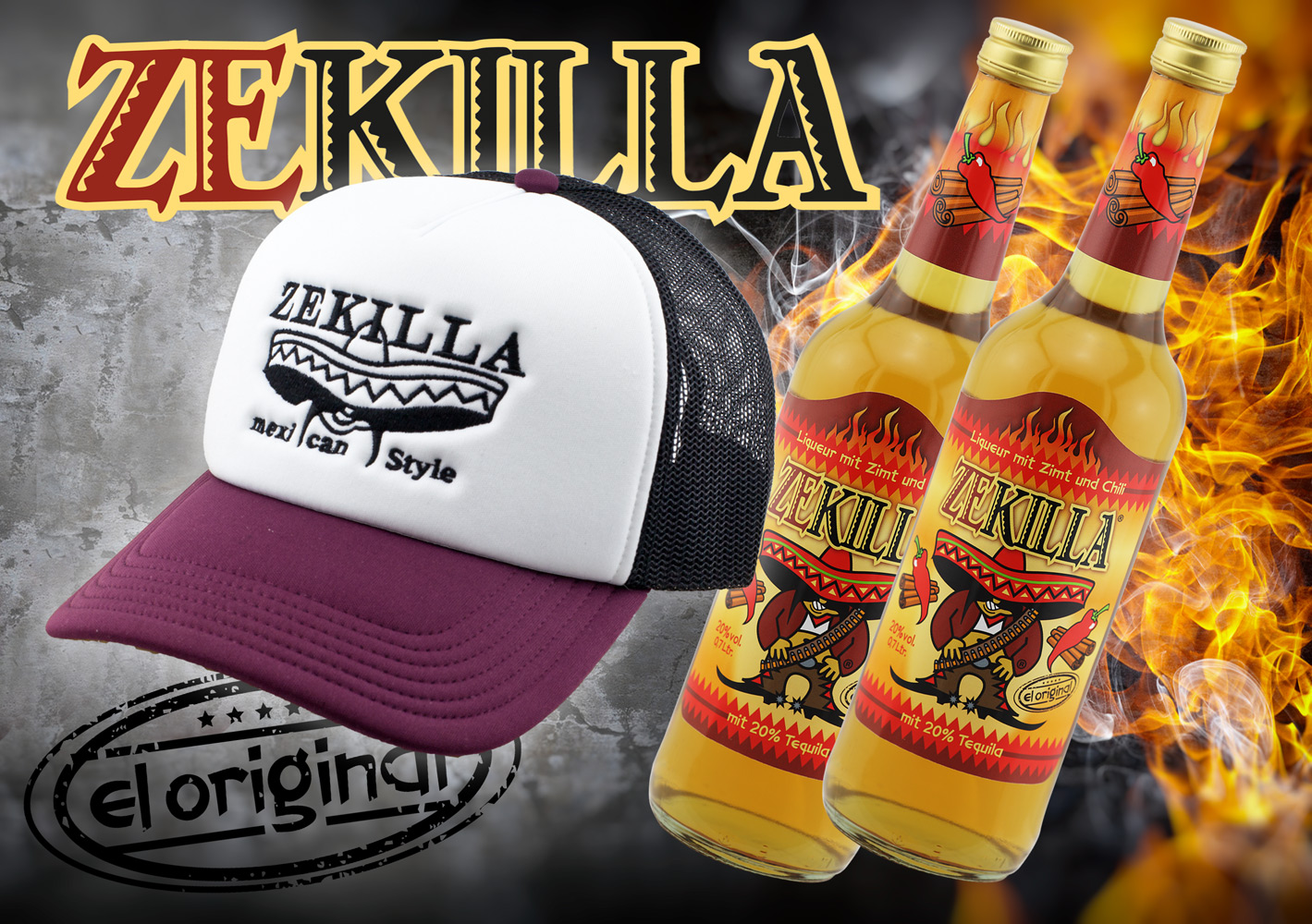 ZEKILLA FAN SET: 2 x 0,7 ltr. ZEKILLA & 1 original ZEKILLA Basecap / Trucker Cap RAPPER