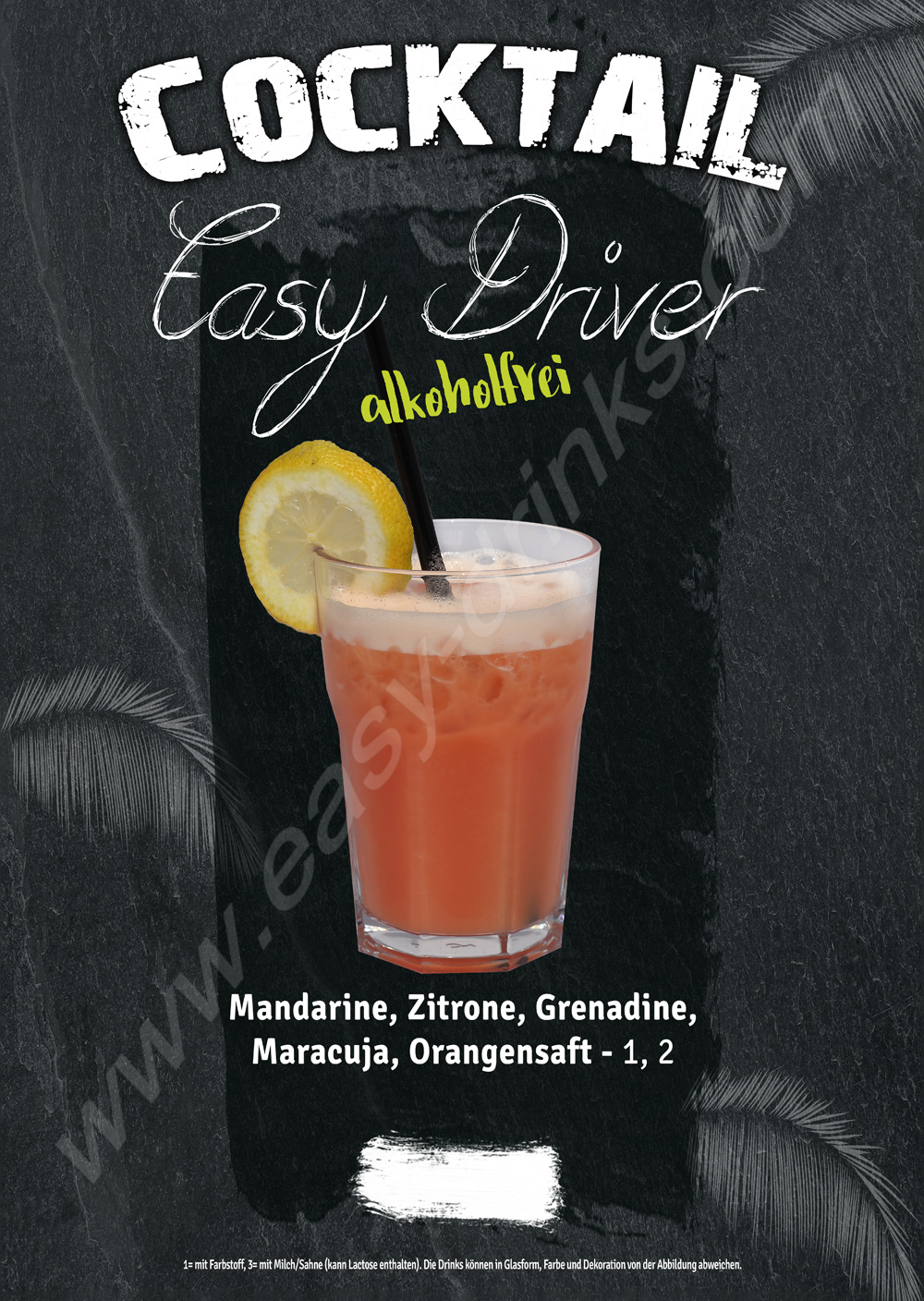 EASY DRIVER / Fertigcocktail / alkoholfrei 0,7 ltr. / easy drinks