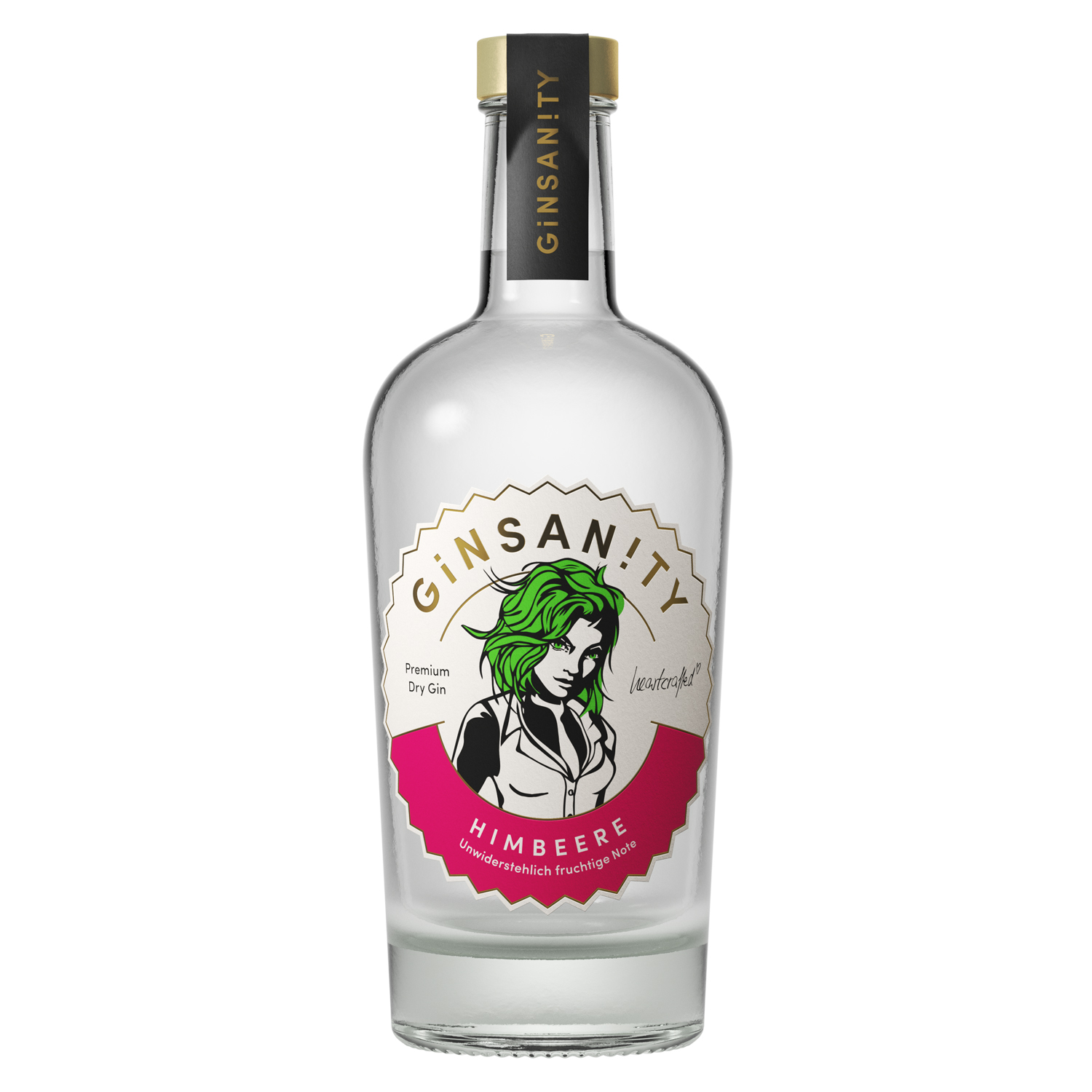 Ginsanity Himbeere Premium Dry Gin / 42,5% Vol. 0,5 ltr.