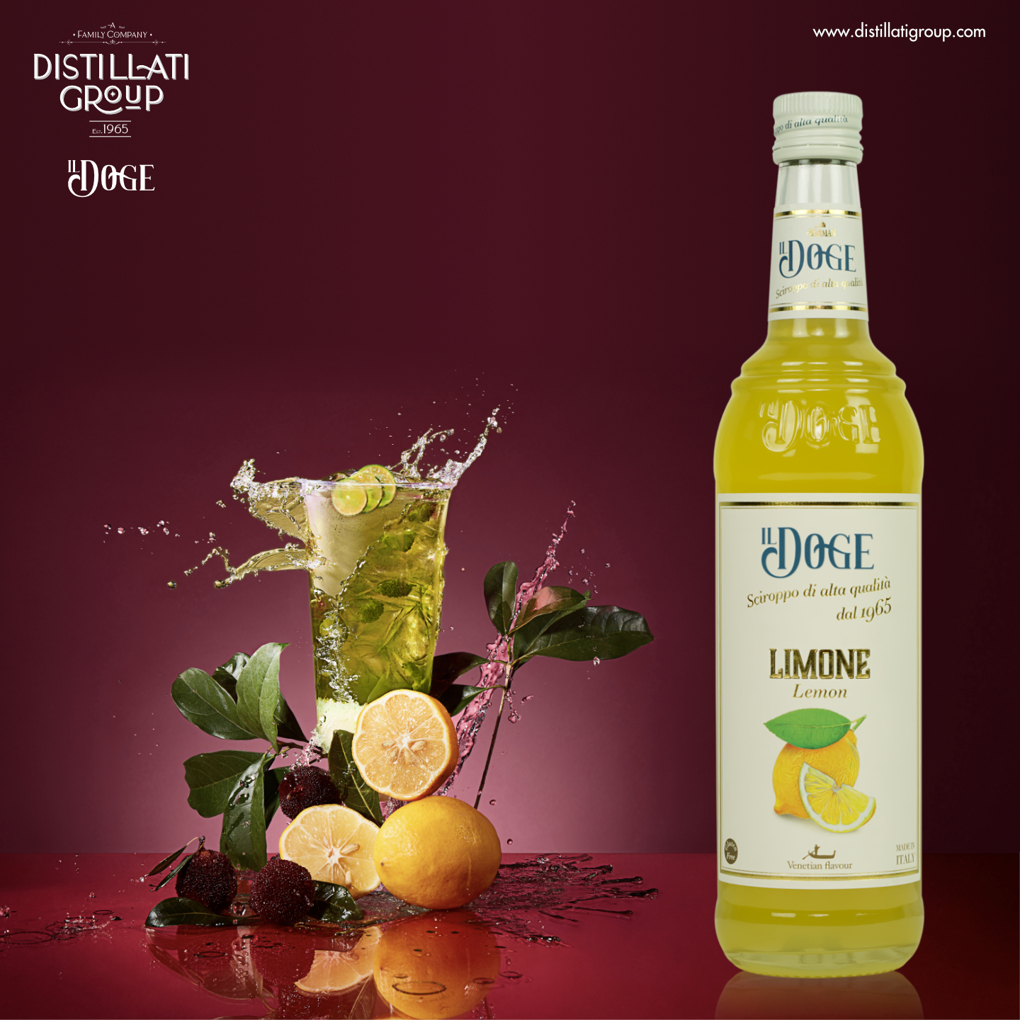 Il Doge Sirup Zitrone - Lemon / 0,7 ltr. Alkoholfrei / Glutenfrei / Halal