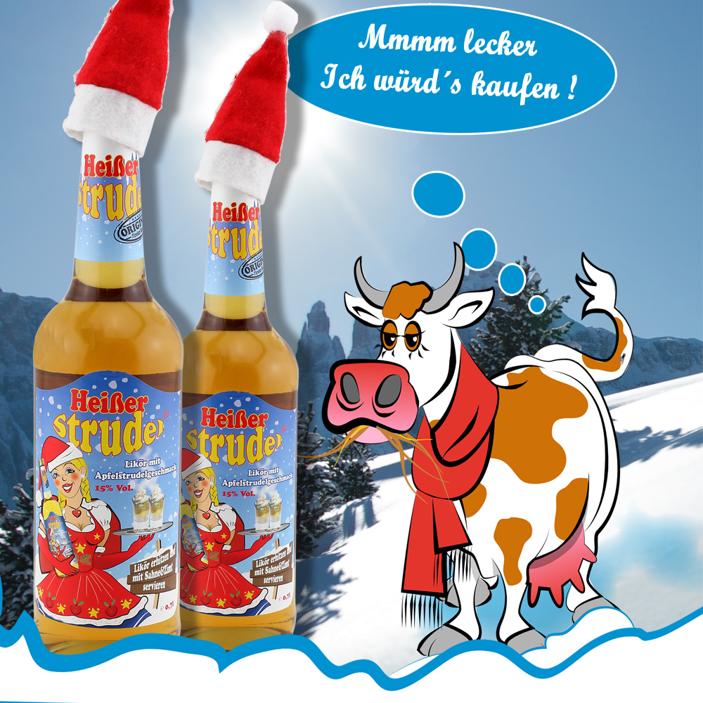 Heißer Strudel Doppelpack / 2 x 0,7 ltr. / 15% Vol. / Likör mit Apfelstrudelgeschmack 