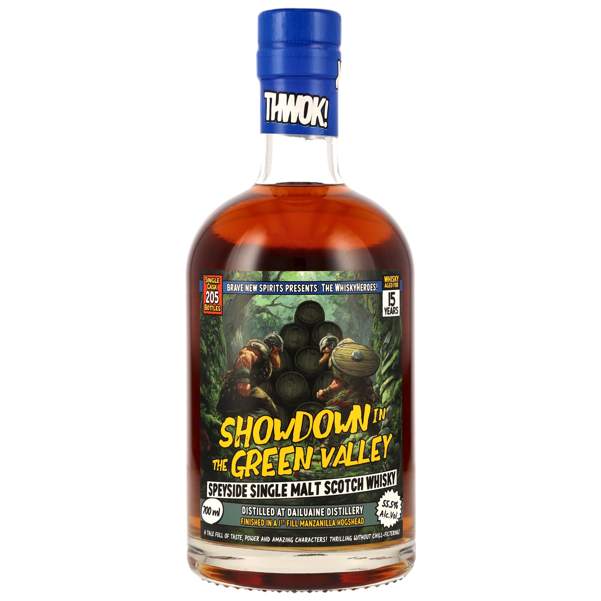 Dailuaine 15 Jahre / Showdown in the Green Valley 1st Fill Manzanilla Hogshead Finish #308855 / 55,5% 0,7l / The WhiskyHeroes