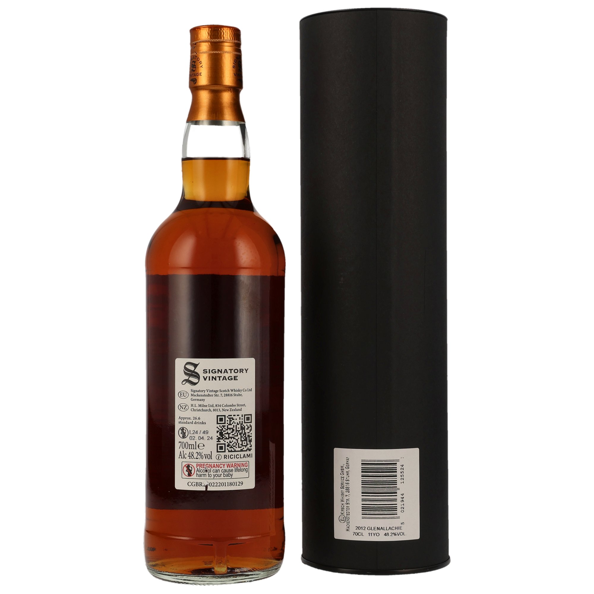 GlenAllachie Whisky 11 Jahre 2012-24 / 48,2% 0,7 ltr. / Signatory Small Batch #8