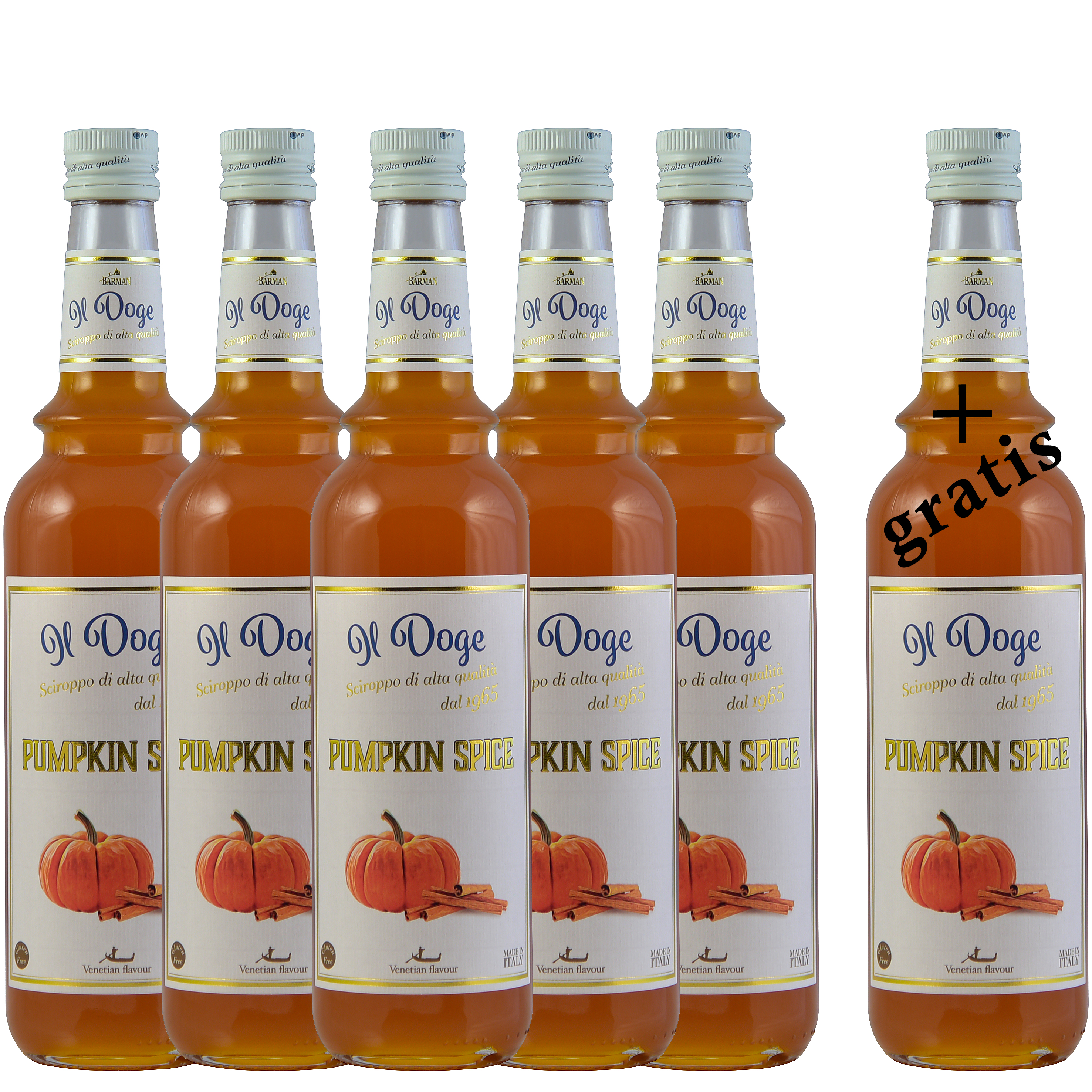 Il Doge Sirup Pumpkin Spice / 6 x 0,7 ltr. Alkoholfrei / 5+1 Gastro Aktion