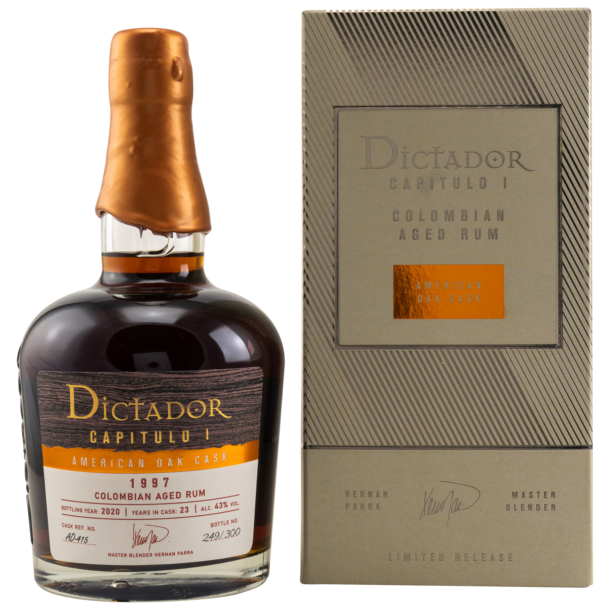 Dictador Capitulo I 1997/ 23 Jahre American Oak Cask Rum / 43% Vol. 0,7 ltr.