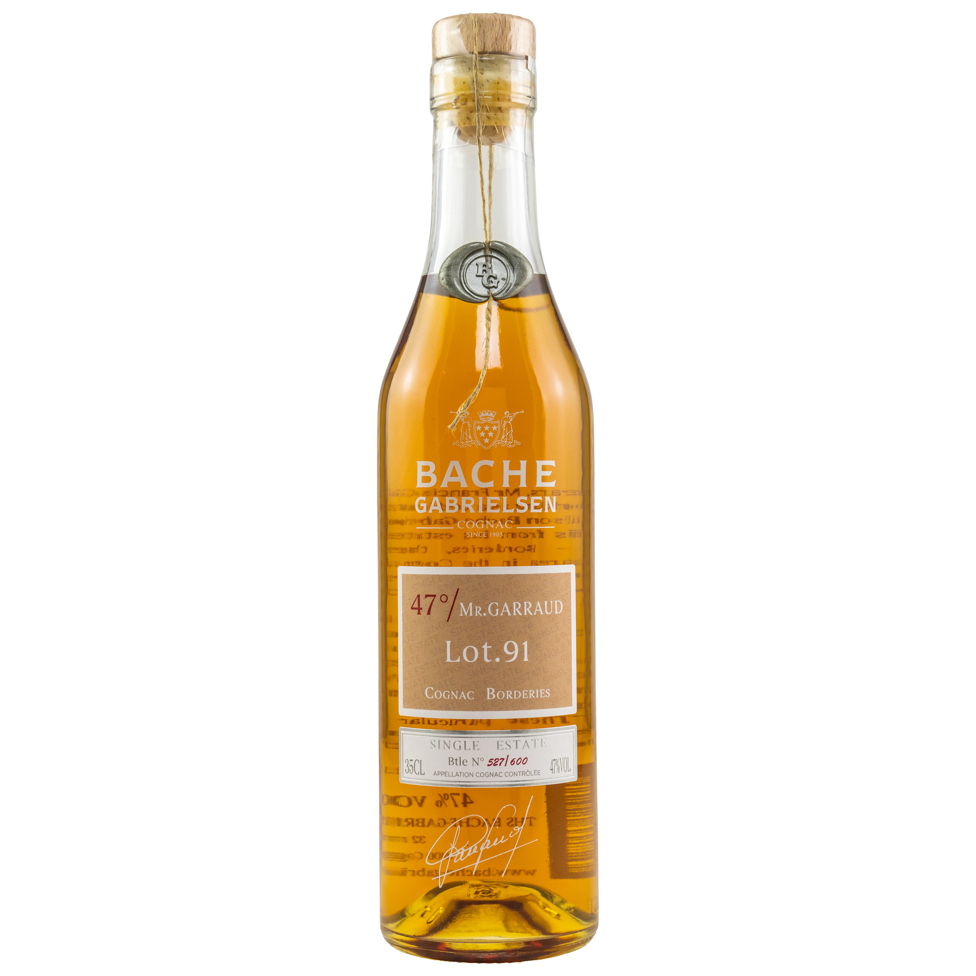 Bache-Gabrielsen Garraud Lot 91 Single Estate Cognac Borderies 0,35 ltr. 47% Vol.
