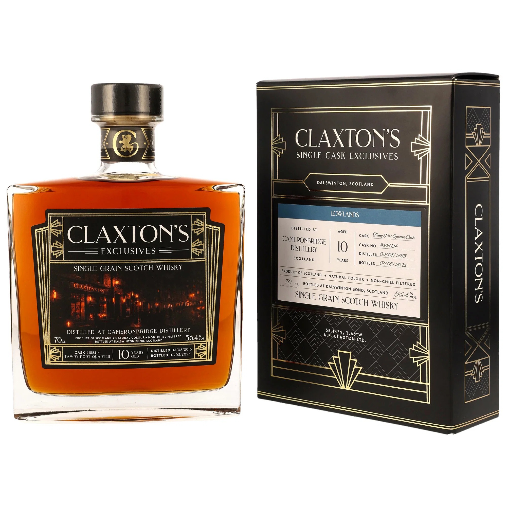 Cameronbridge 10 y.o. 2015-2026 / Single Grain Whisky / Tawny Port Cask #188214 Claxton's / 56,4% Vol. 0,7l 