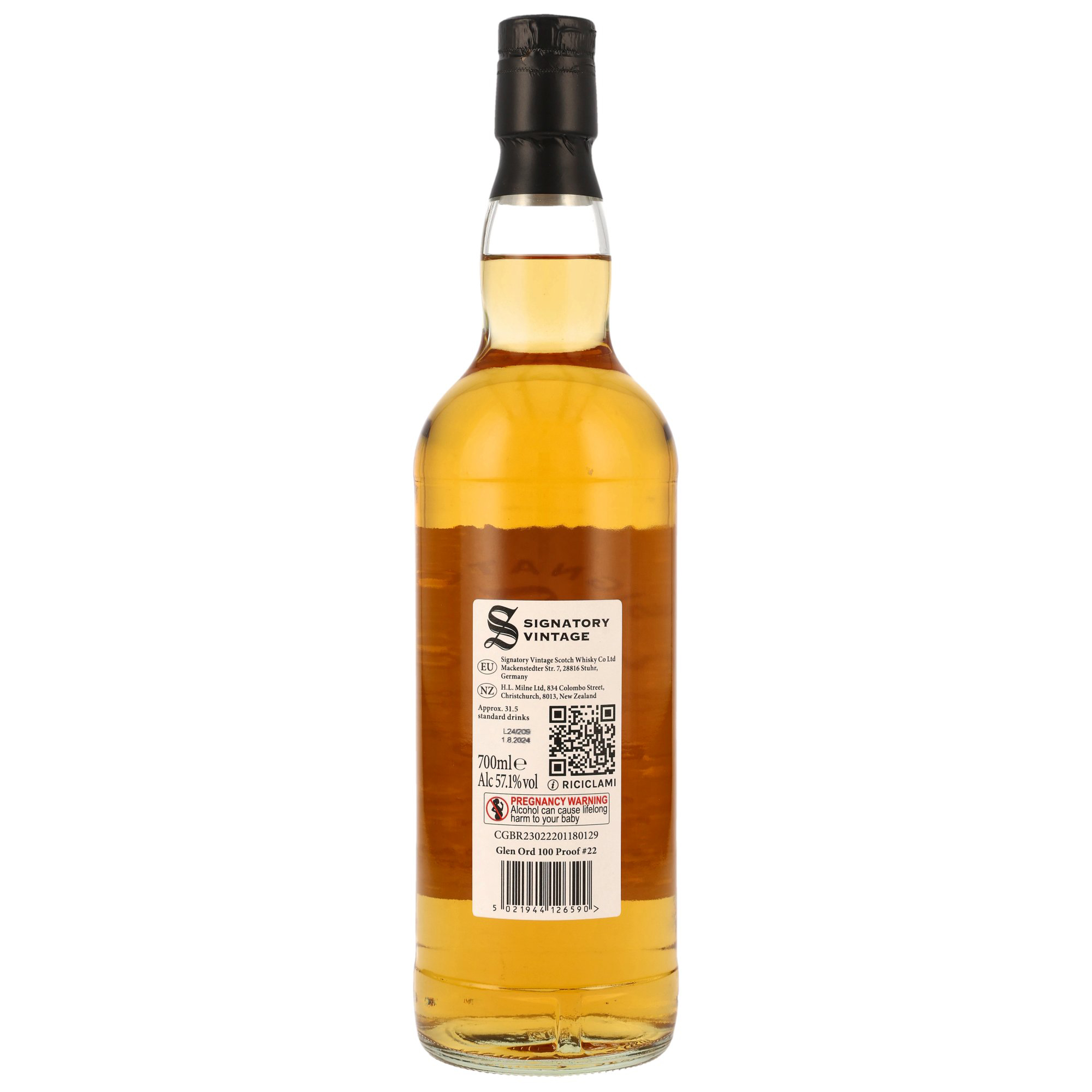 Glen Ord 11 Jahre Single Malt Whisky / 57,1% 0,7 ltr. / 100 Proof Edition #22 Signatory 