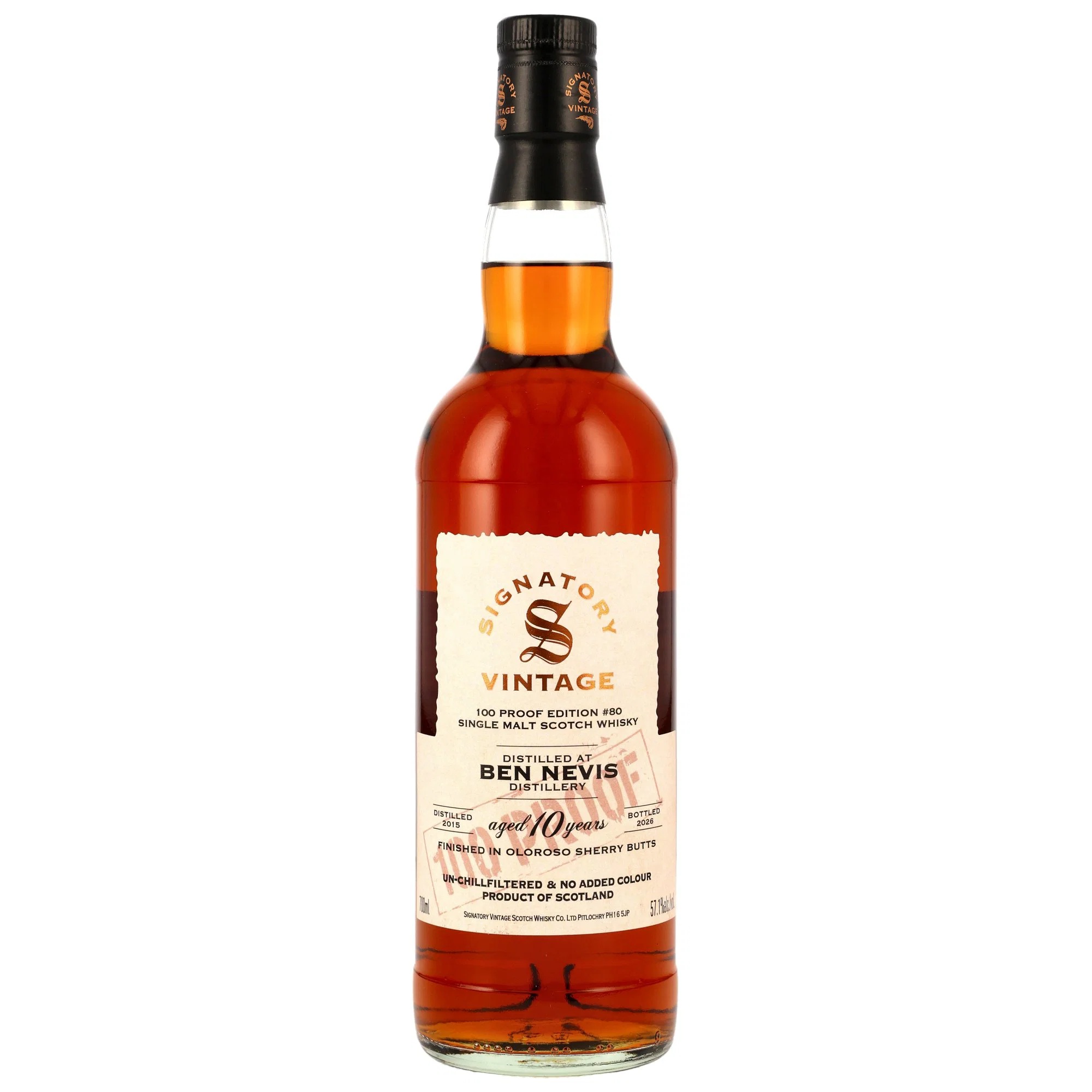 Ben Nevis 2015-2026 / 10 Jahre Oloroso Sherry Finish / Signatory 100Proof Edition #80 / 57,1% 0,7l 