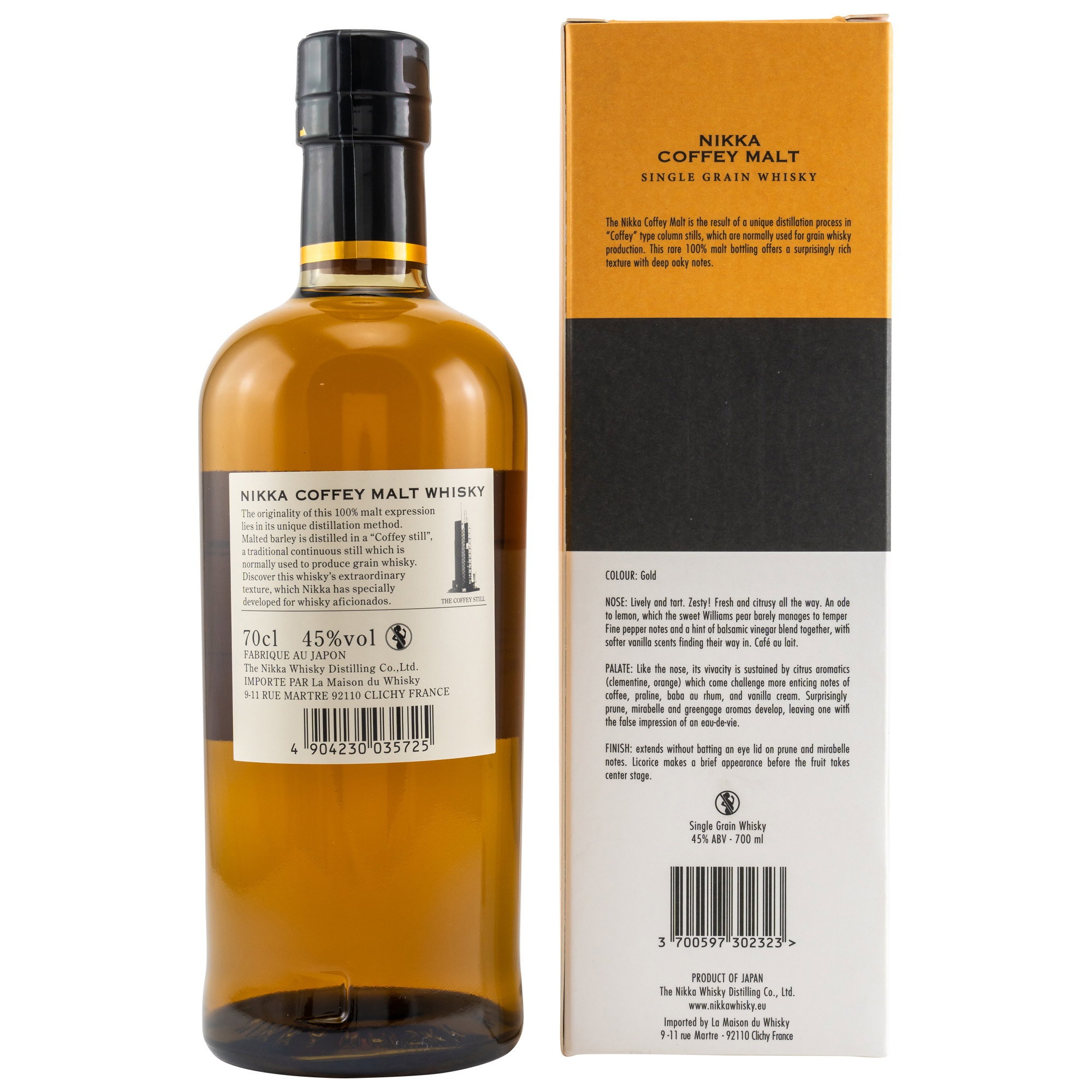 Nikka Coffey Malt Whisky / 45% 0,5l / in Geschenkverpackung 