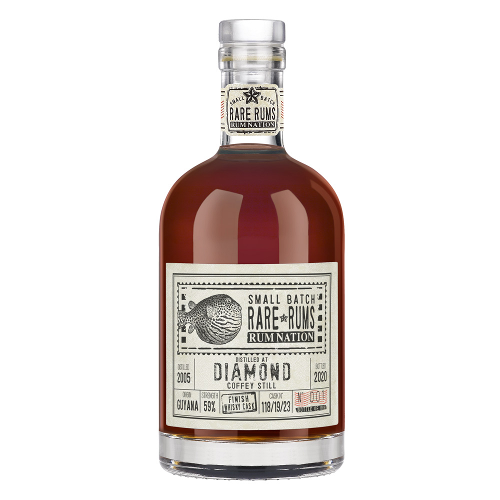 Rum Nation Rare Rum Diamond 15 Jahre Whisky Finish, 59% 0,7 ltr. (2005-2020)