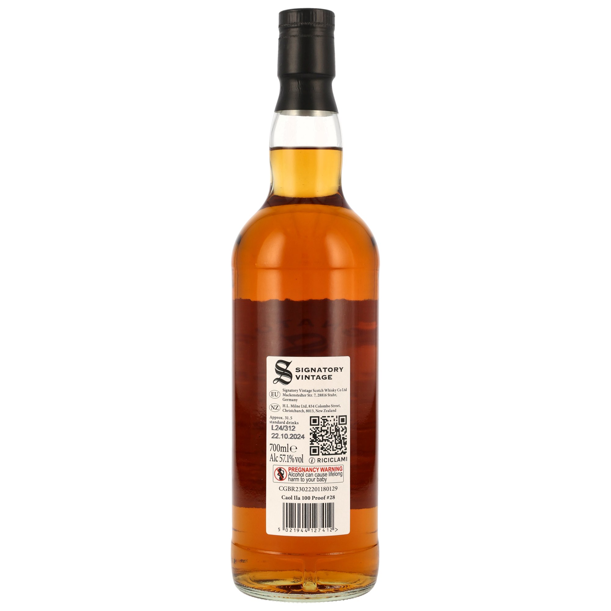 Caol Ila 10 Jahre (2014-2024) 100 Proof Edition #28, 57,1% 0,7 ltr. Signatory Vintage 