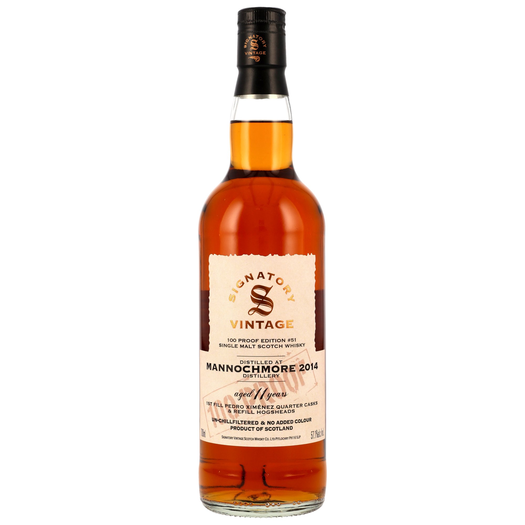 Mannochmore 2014-2025 / 11 Jahre / Signatory 100 Proof #51 / 57,1% 0,7l / PX Sherry Cask