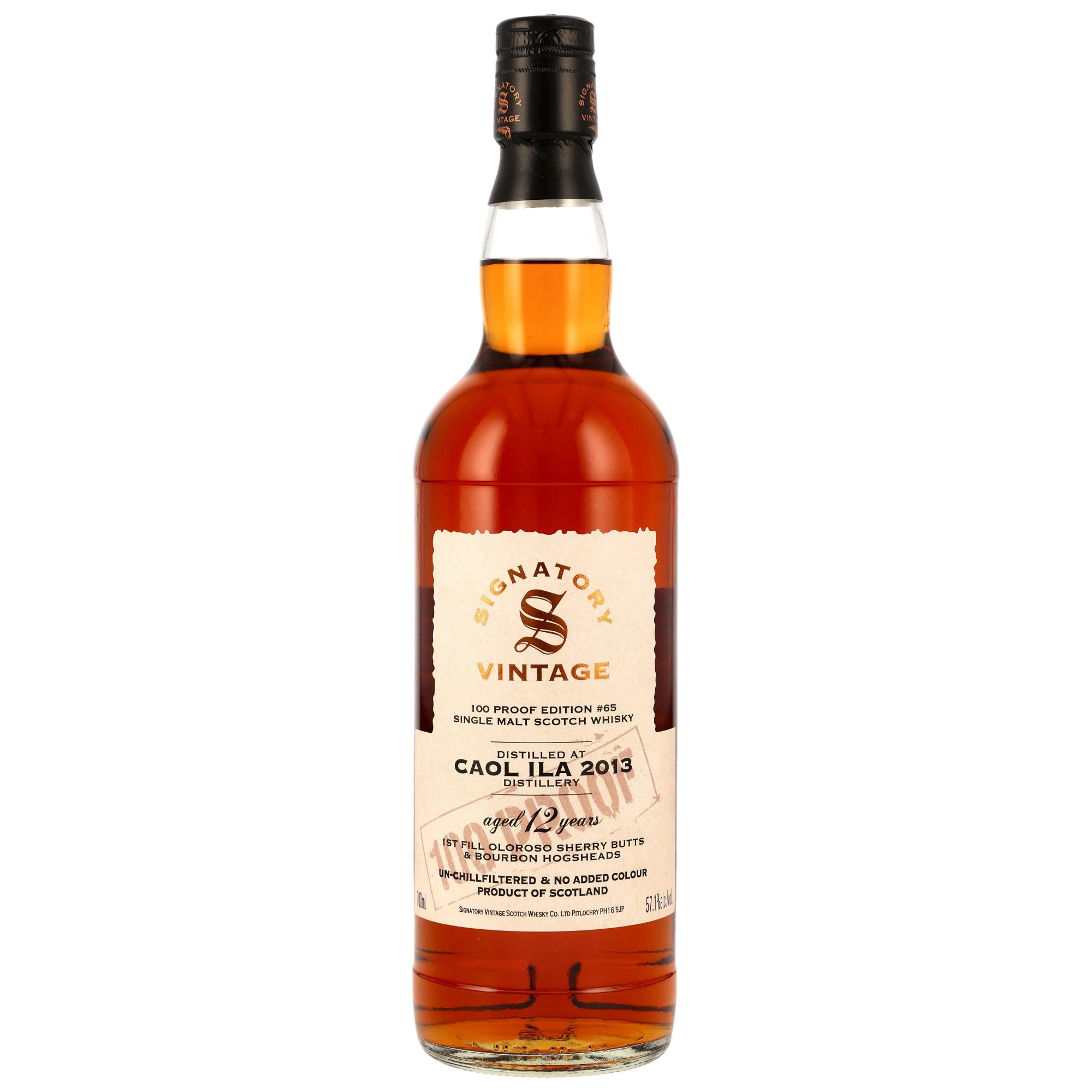 Caol Ila 12 Jahre (2013-2025) / 100 Proof Edition #65 / 57,1% 0,7 ltr. Signatory Vintage 
