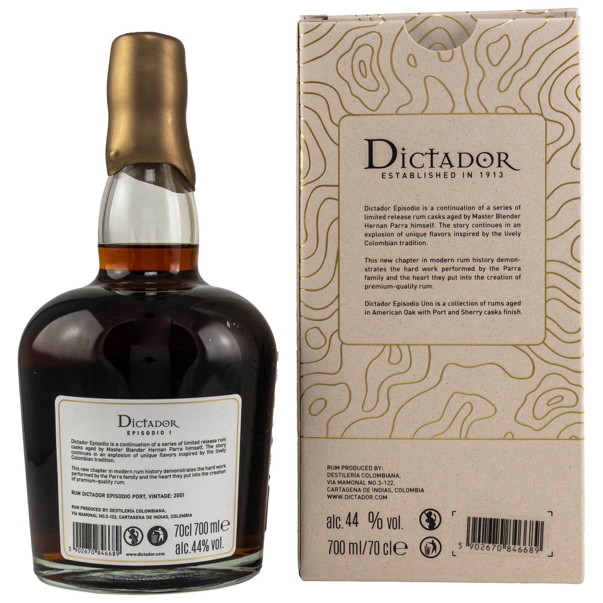 Dictador Episodio I 2001-2021 Port Cask Rum / 44% Vol. 0,7 ltr.