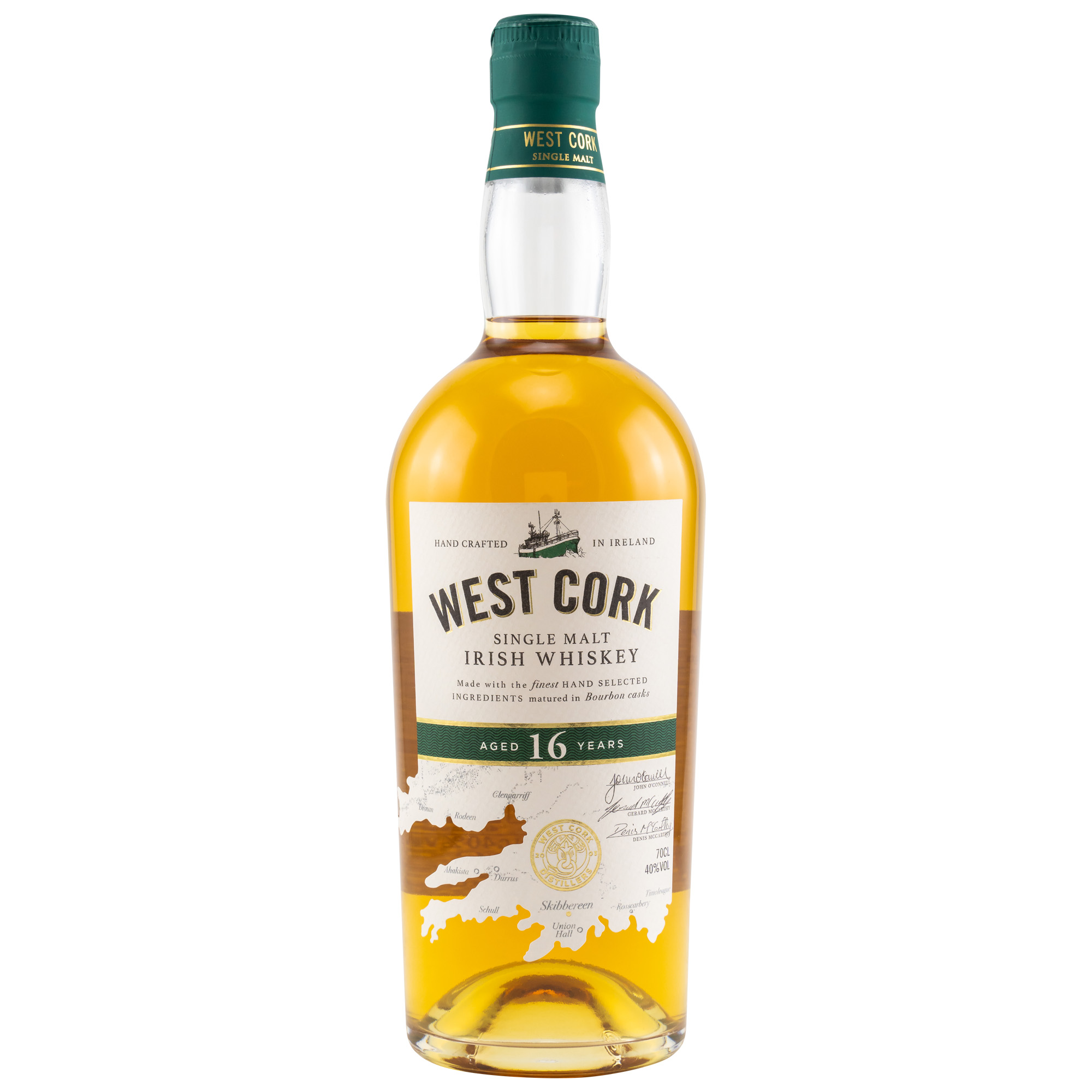 West Cork 16 Jahre / Irish Single Malt Whiskey / 40% Vol. 0,7 ltr.