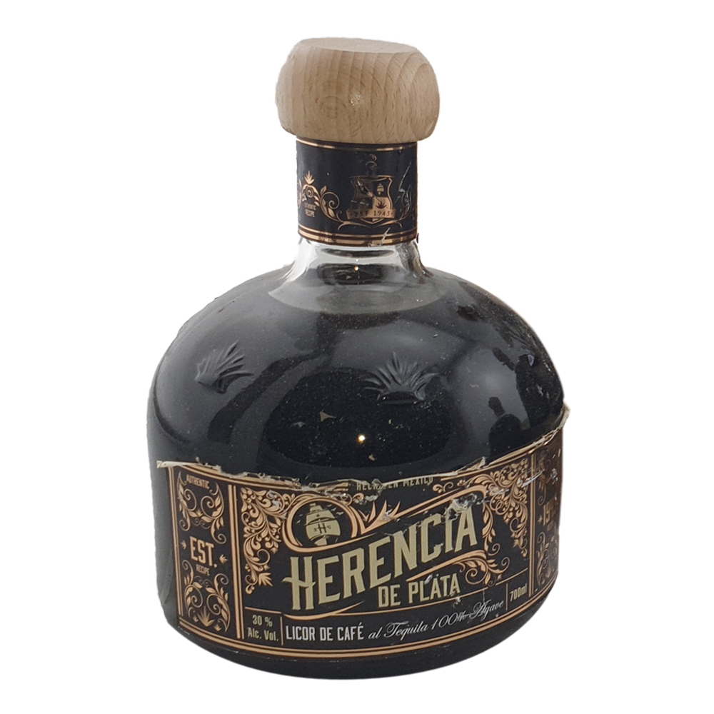 Herencia de Plata Coffee / Kaffee Likör / 100% Agave / 30% Vol. 0,7 ltr. "Etikett beschädigt"