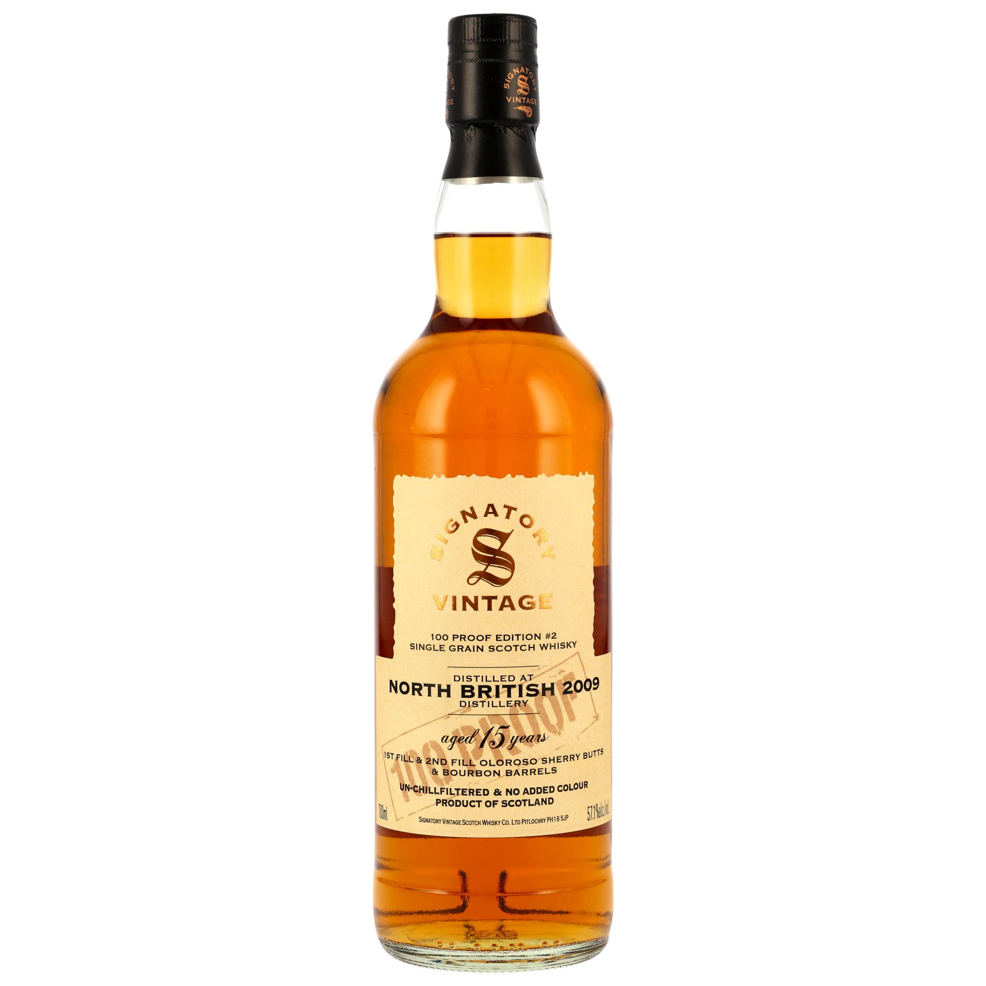 North British 15 Jahre (2009-25) Signatory 100 Proof Grain Edition #2, 57,1% 0,7l 
