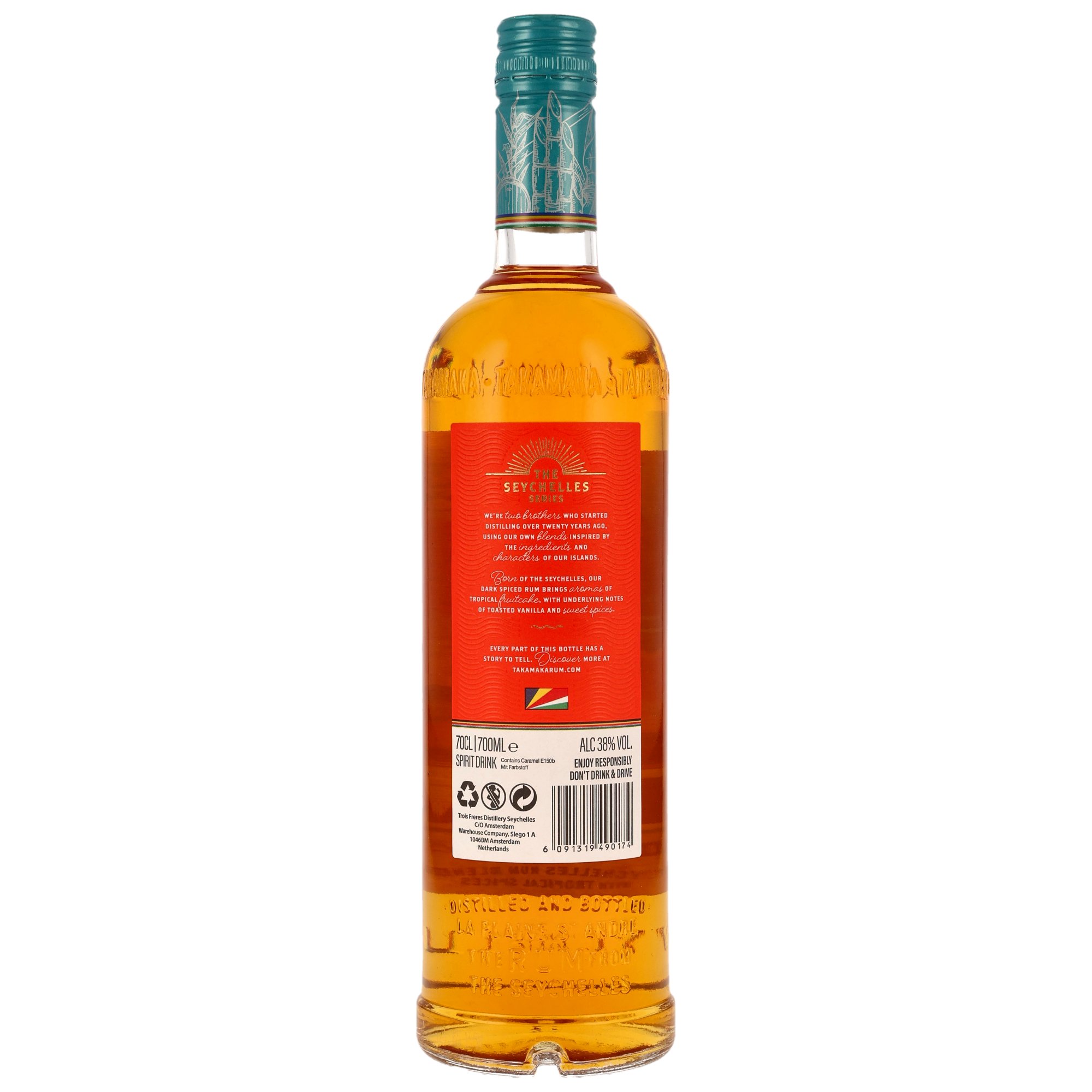 TAKAMAKA Dark Spiced Rum / 38% Vol. 0,7 ltr. / Rum von den Seychellen 