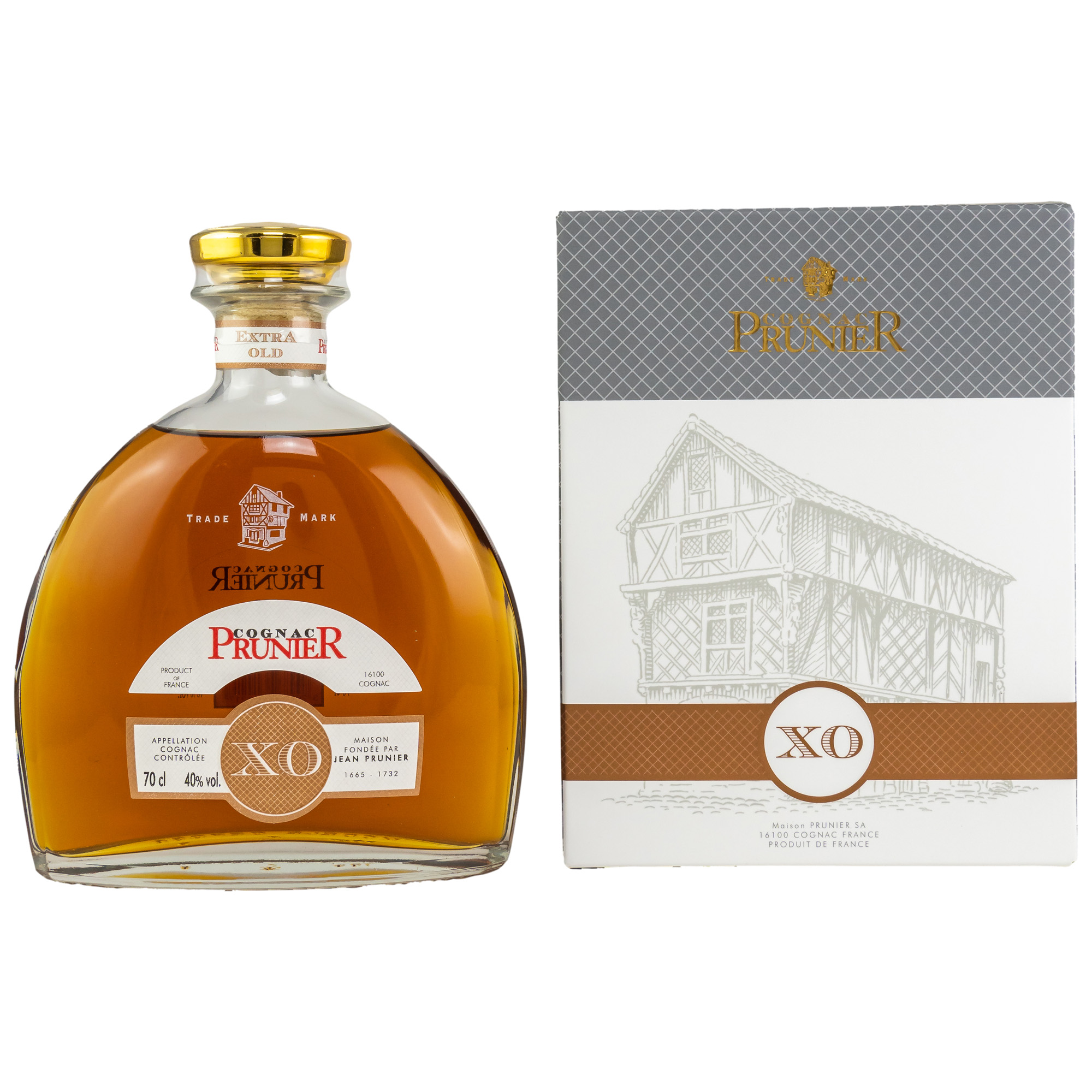 Prunier Carafe XO Cognac 0,7 ltr. 40% Vol. in Geschenkkarton