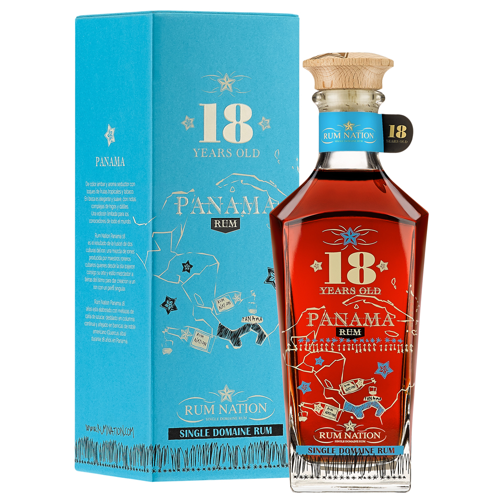 Rum Nation Panama 18 Jahre / 40% Vol. 0,7l / Decanter in Geschenkpackung
