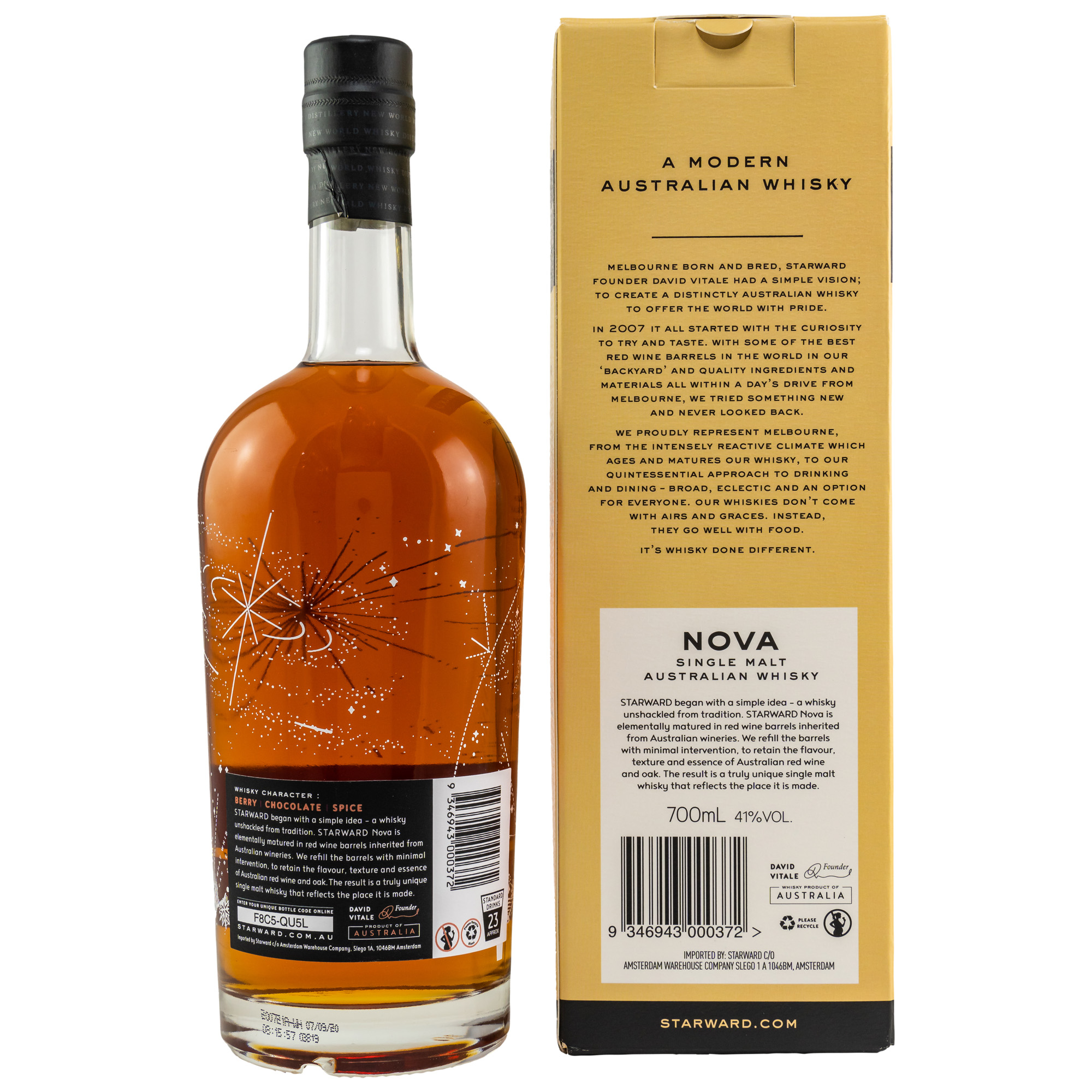 Starward Nova Australian Single Malt Whisky / 41% Vol. 0,7 ltr. in Geschenkpackung