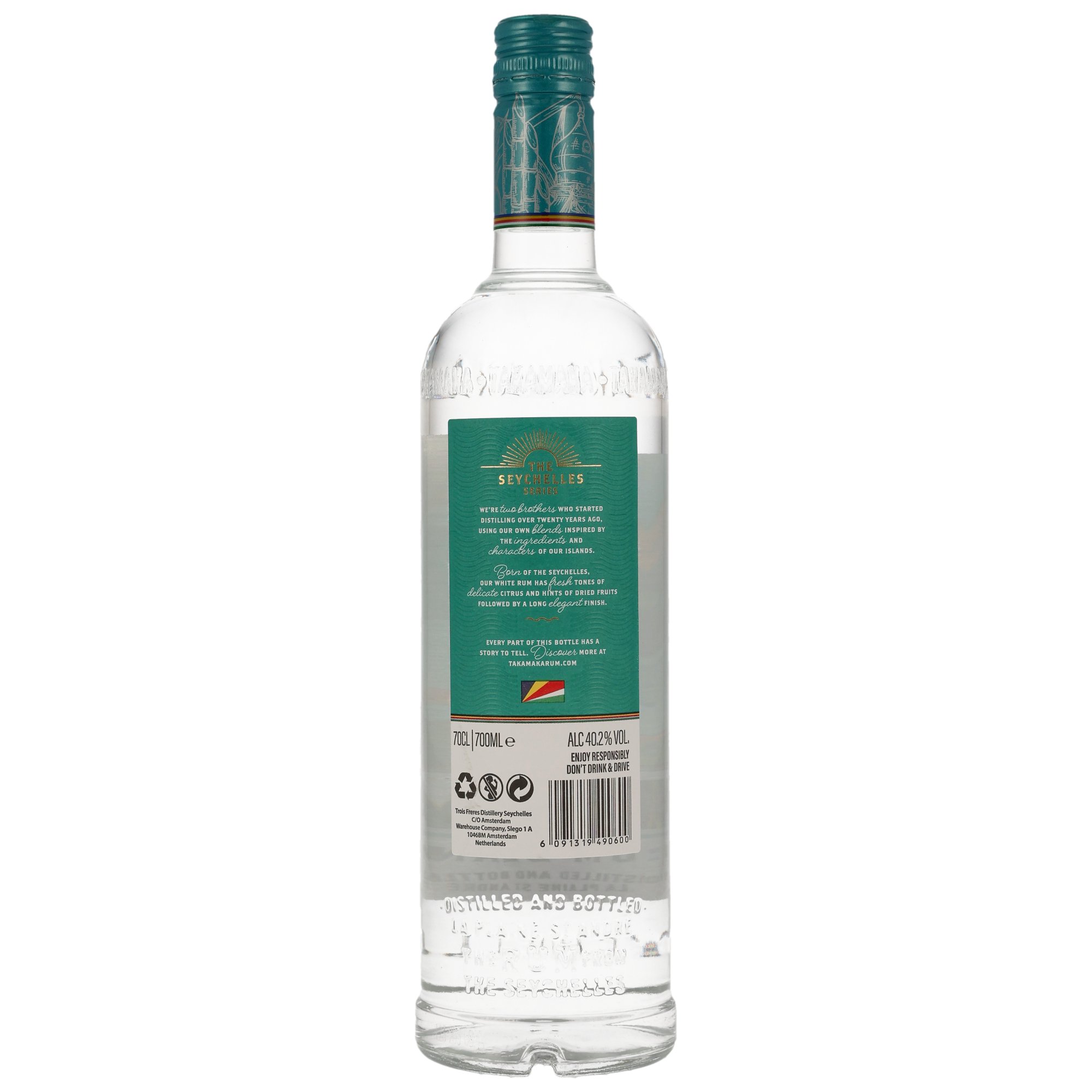 TAKAMAKA Rum Blanc / 40,2% Vol. 0,7 ltr. / Weißer Rum von den Seychellen