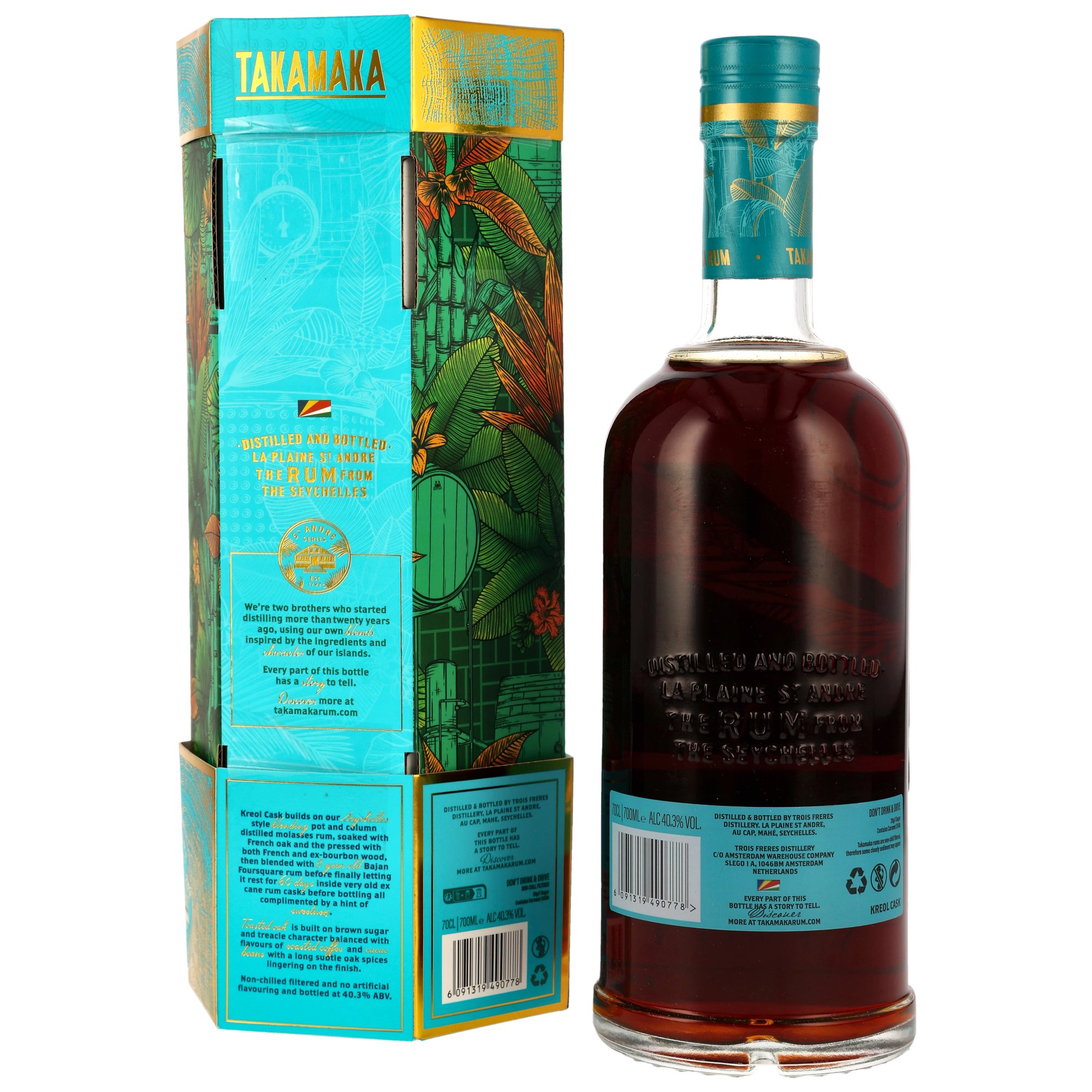 TAKAMAKA Kreol Cask Rum / 40,3% Vol. 0,7 ltr. / Rum von den Seychellen