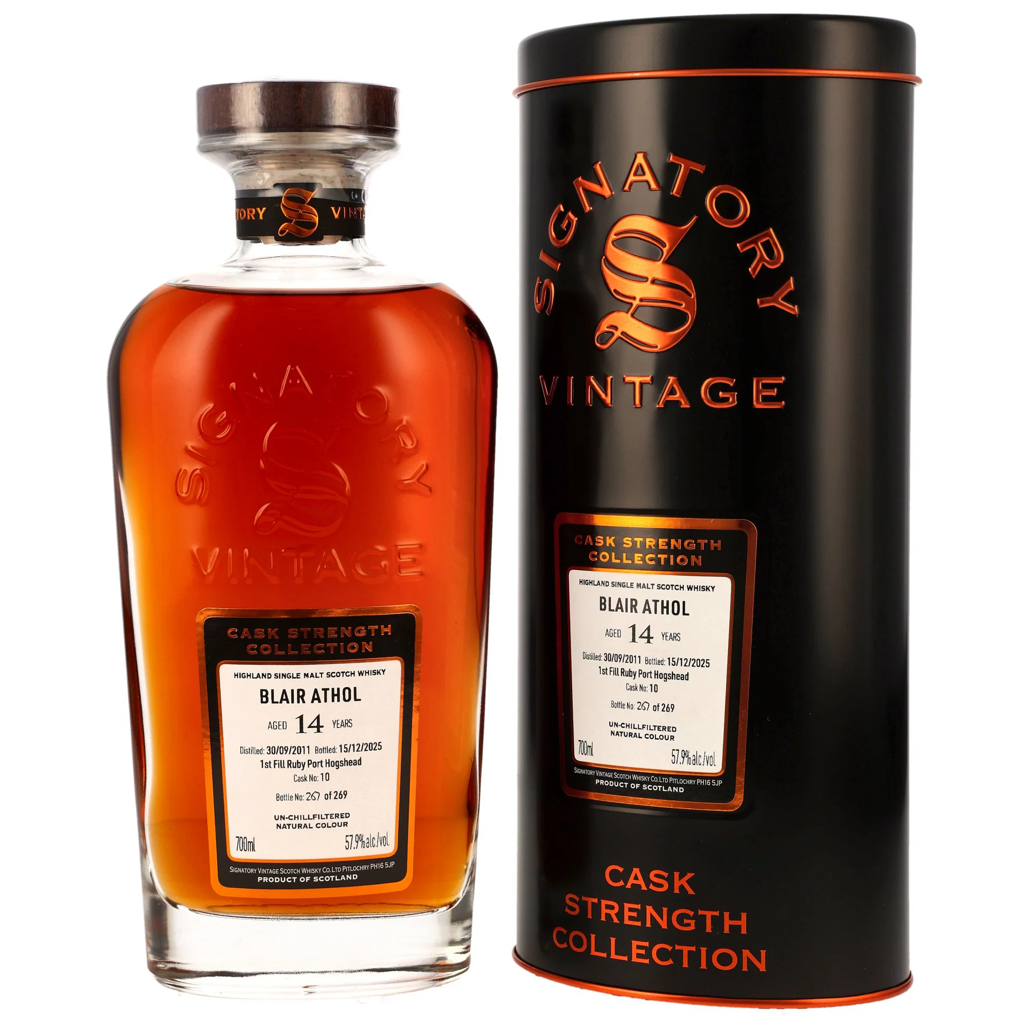 Blair Athol 2011-2025 / 14 Jahre 1st Fill Ruby Port Hogshead #10 Cask Strength Collection / 57,9% 0,7l Highland Single Malt
