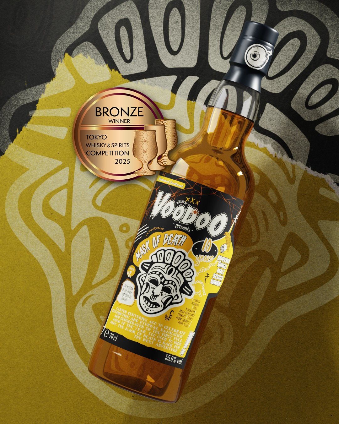 Whisky of Voodoo: Mask of Death II / 10Jahre Brave New Spirits (Dailuaine) / 55% 0,7l Speyside Single Malt Whisky of Voodoo: Mask of Death II / 10Jahre Brave New Spirits (Dailuaine) / 55% 0,7l Speyside Single Malt