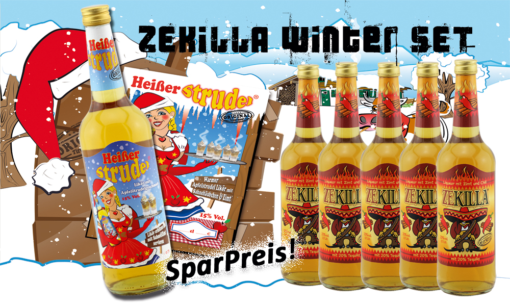 ZEKILLA Winter Set: 5 x ZEKILLA 0,7 ltr.  + 1 x heißer Strudel 0,7 ltr.