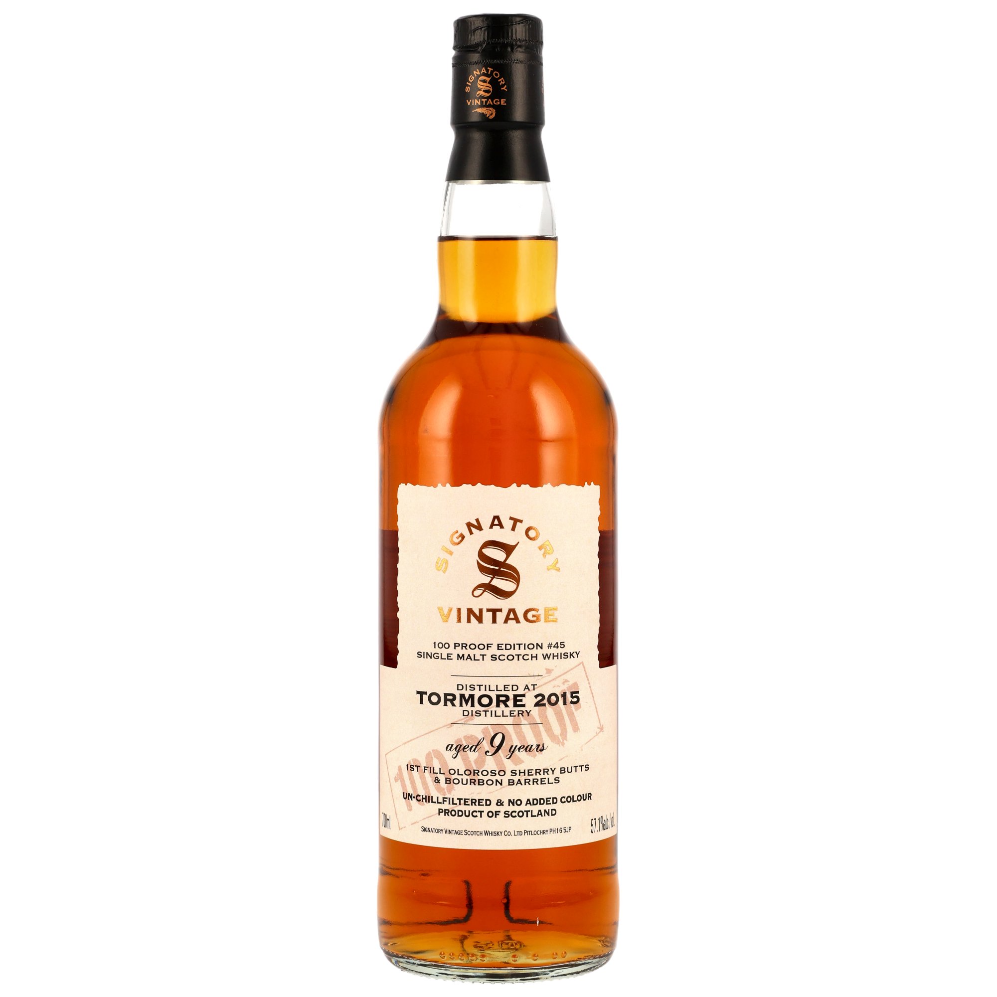 Tormore 9 Jahre (2015-25) / 100Proof Edition #45 / 57,1% 0,7 ltr. Signatory Vintage