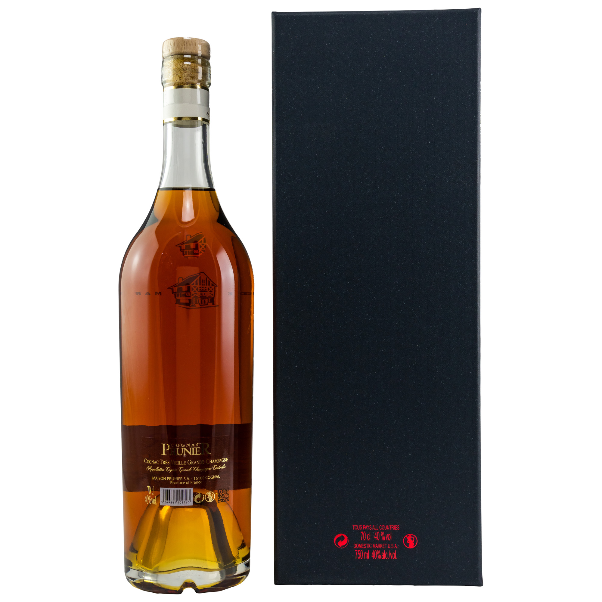 Prunier XO Très Vieille Grande Champagne Cognac 0,7 ltr. 40% Vol. Geschenkpack