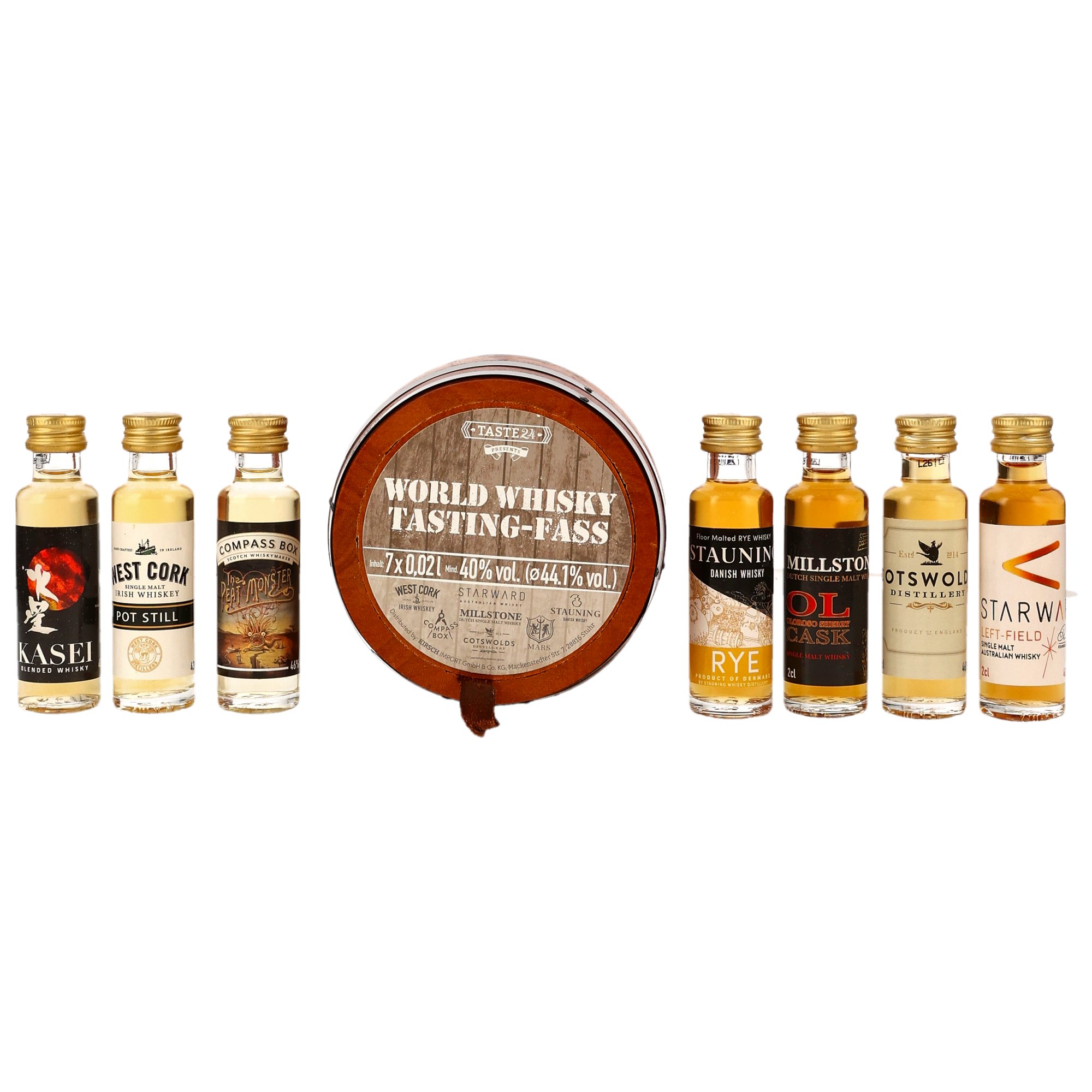 Whisky Tasting Fass / Inhalt: 7 x 20 ml. /  / 44,14% Vol.
