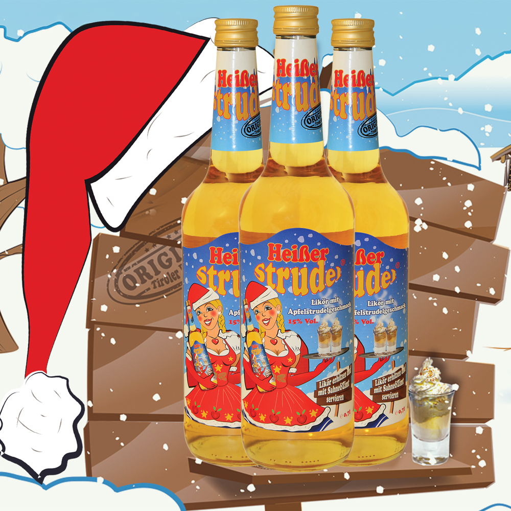Heißer Strudel "3er Pack" / 15% Vol. 0,7 ltr. / Likör mit Apfelstrudelgeschmack