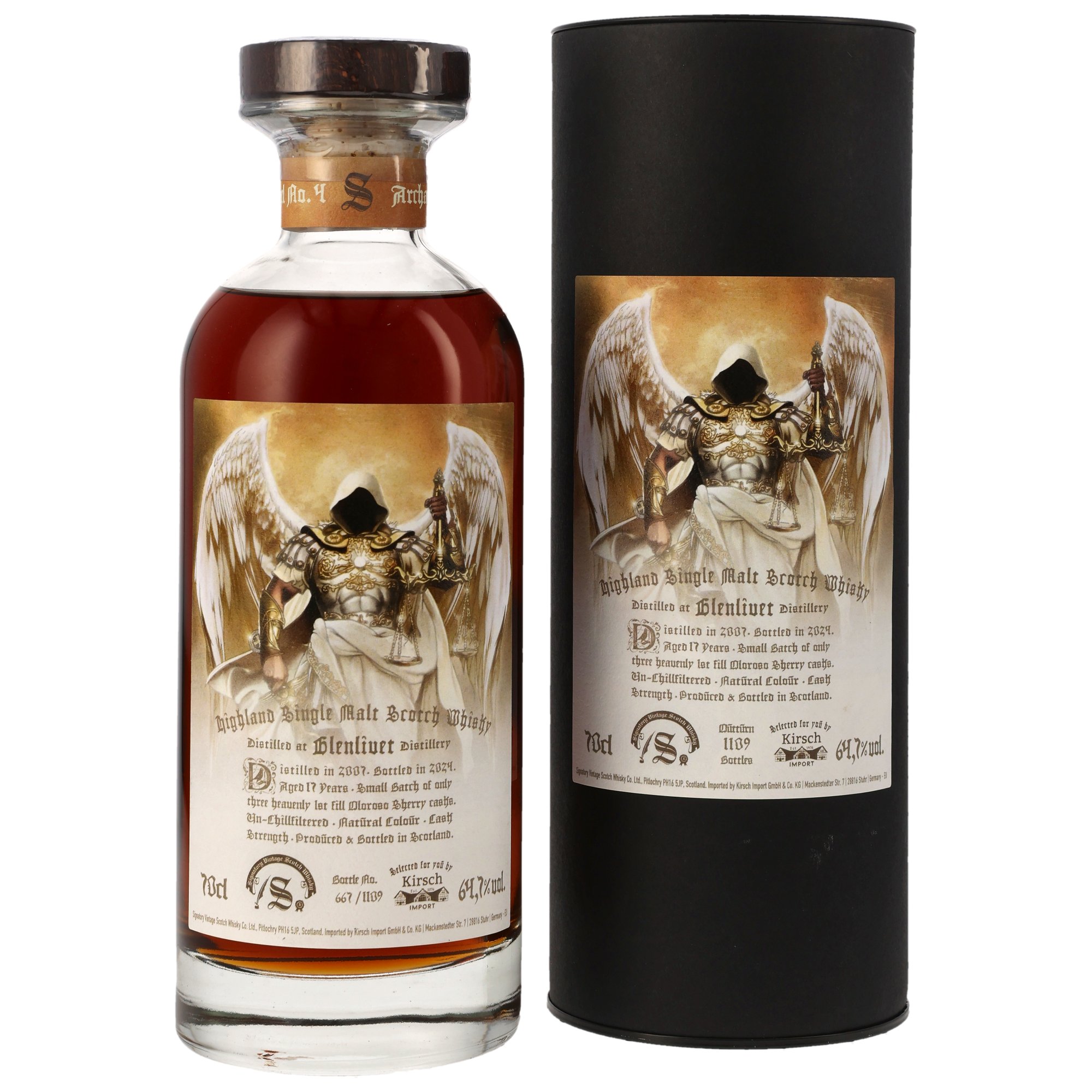 Glenlivet 17 Jahre (2007-2024) Archangel No. 4 / 64,7% 0,7 ltr. Signatory Vintage  